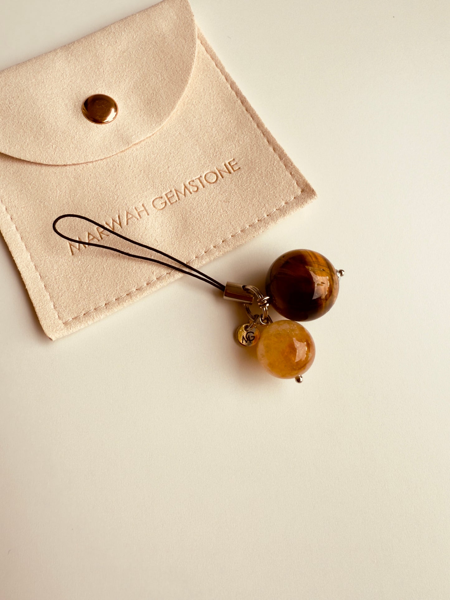 Tiger Eye - Citrine Phone Charm