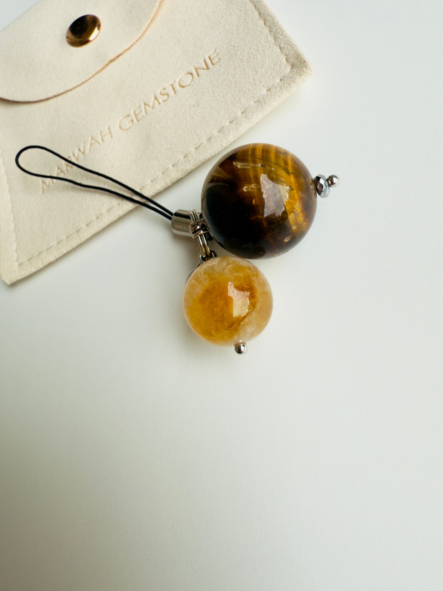 Tiger Eye - Citrine Phone Charm