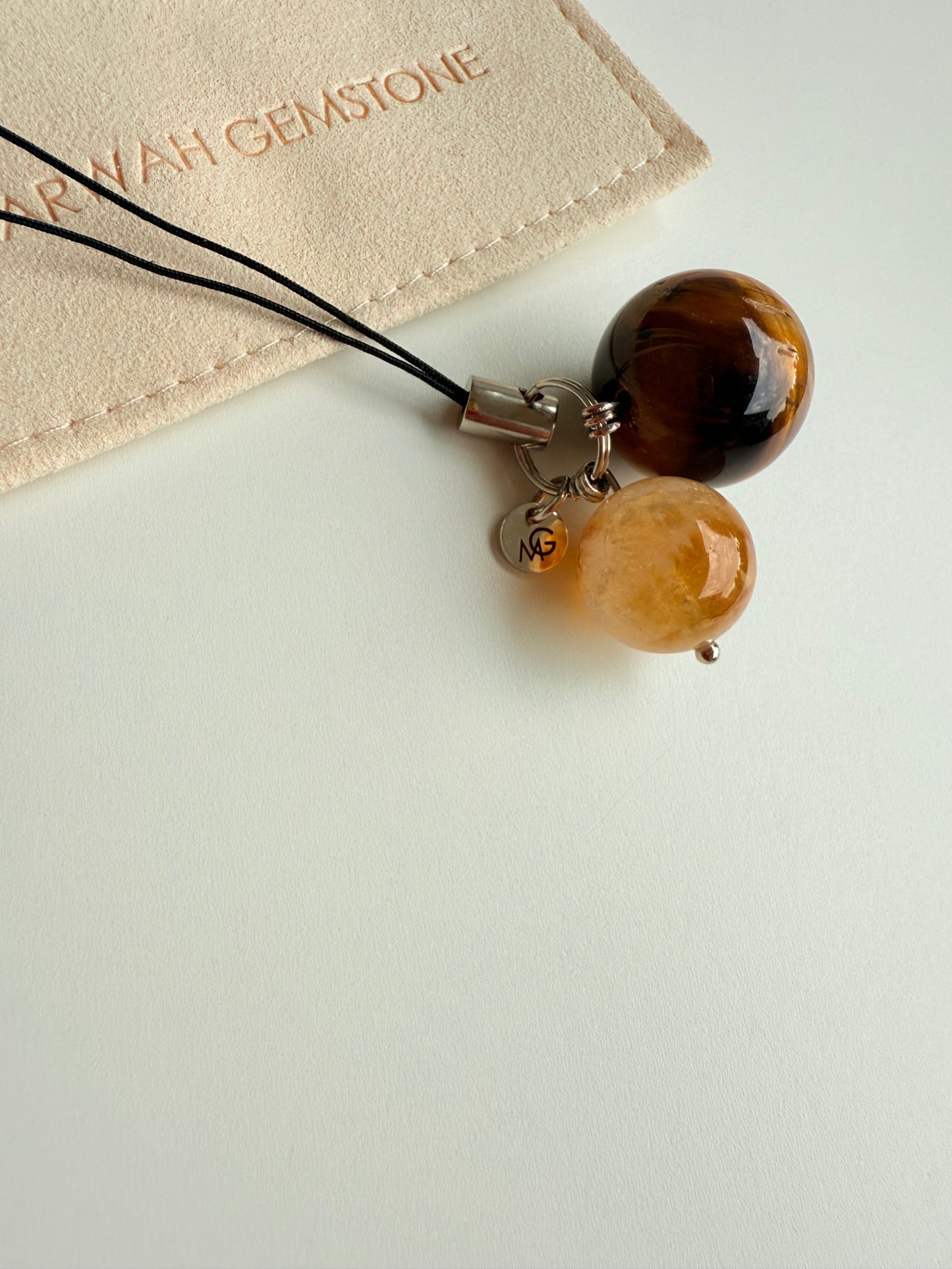 Tiger Eye - Citrine Phone Charm