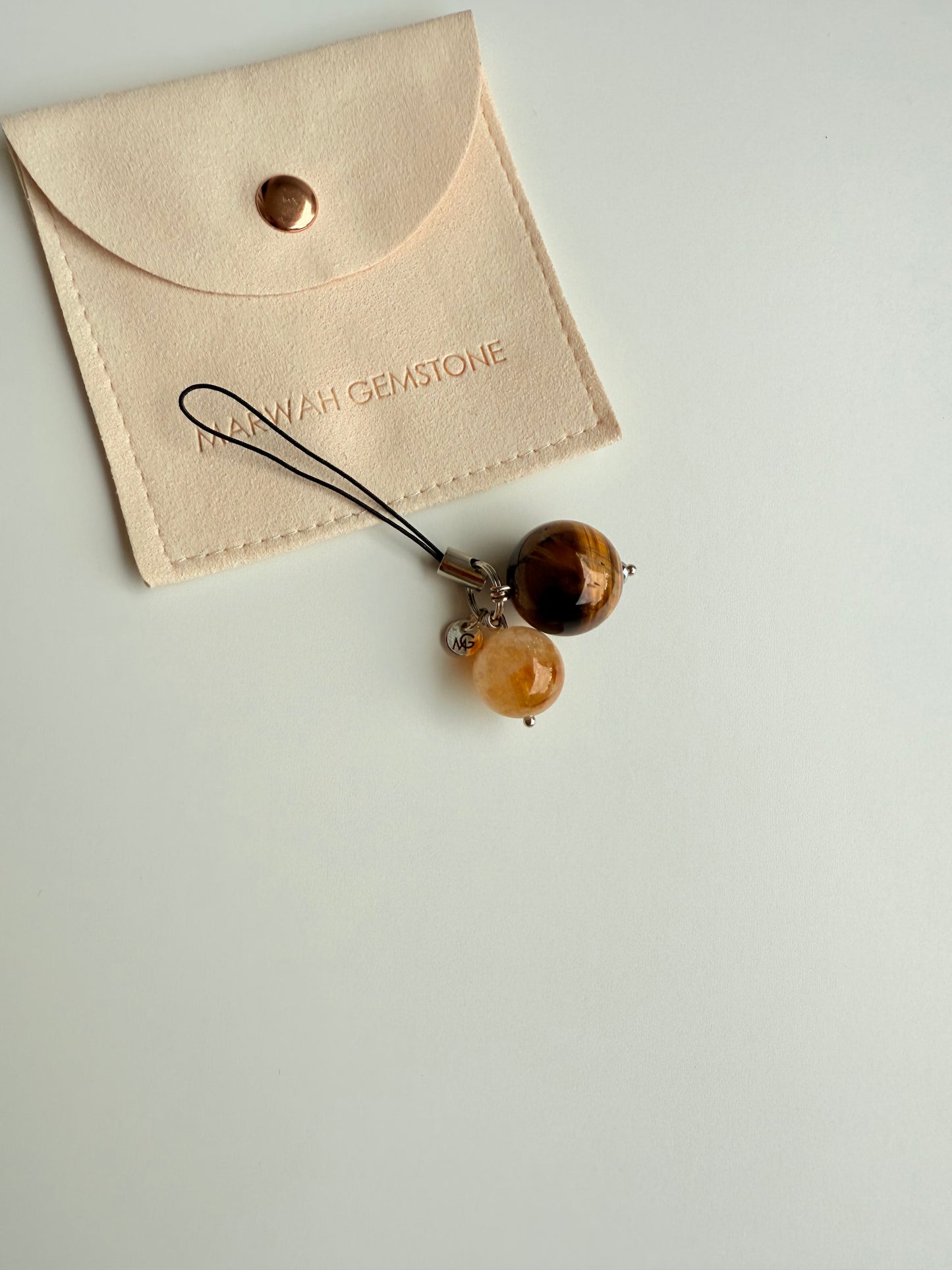 Tiger Eye - Citrine Phone Charm