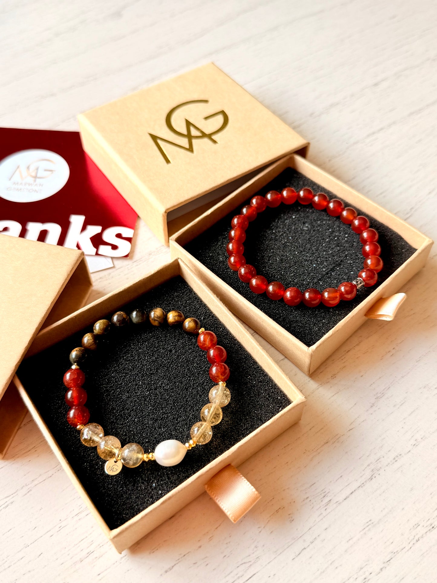 Wealthy Stones Design Couple Bracelet Set