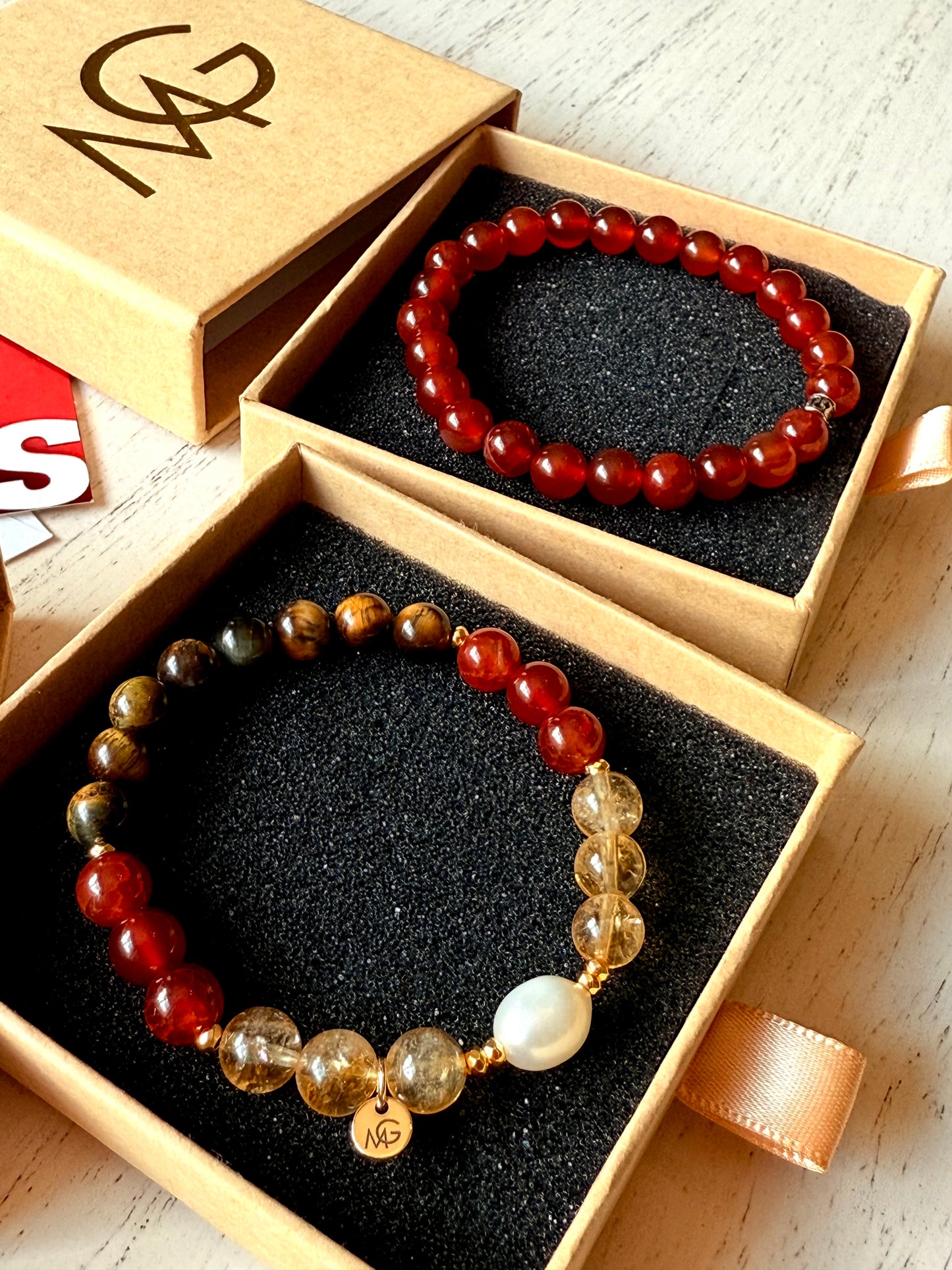 Wealthy Stones Design Couple Bracelet Set