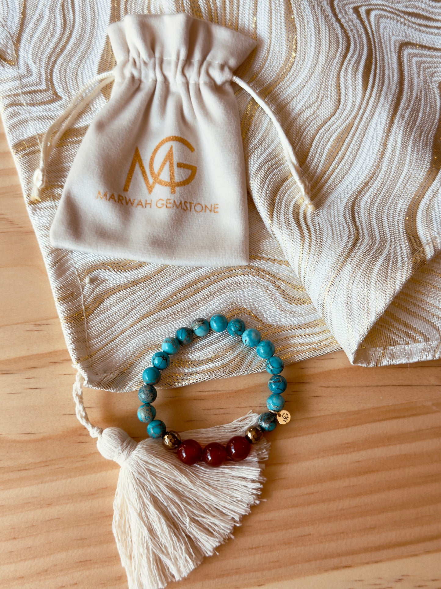 Turquoise - Carnelian Bracelet