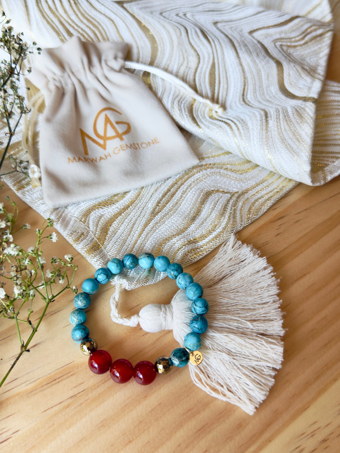 Turquoise - Carnelian Bracelet