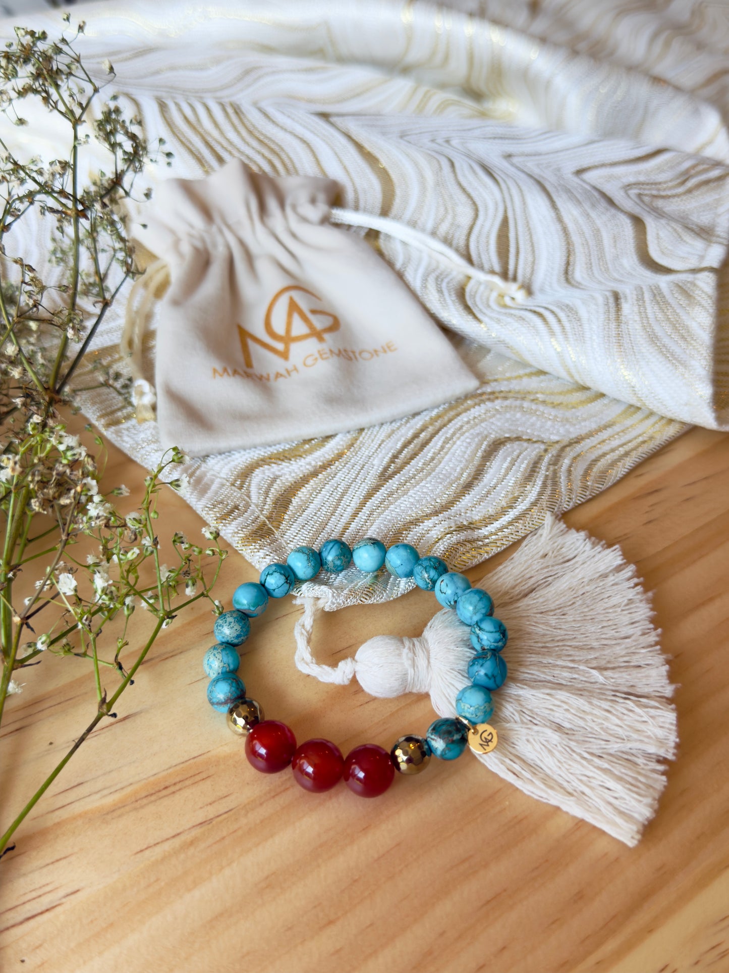 Turquoise - Carnelian Bracelet