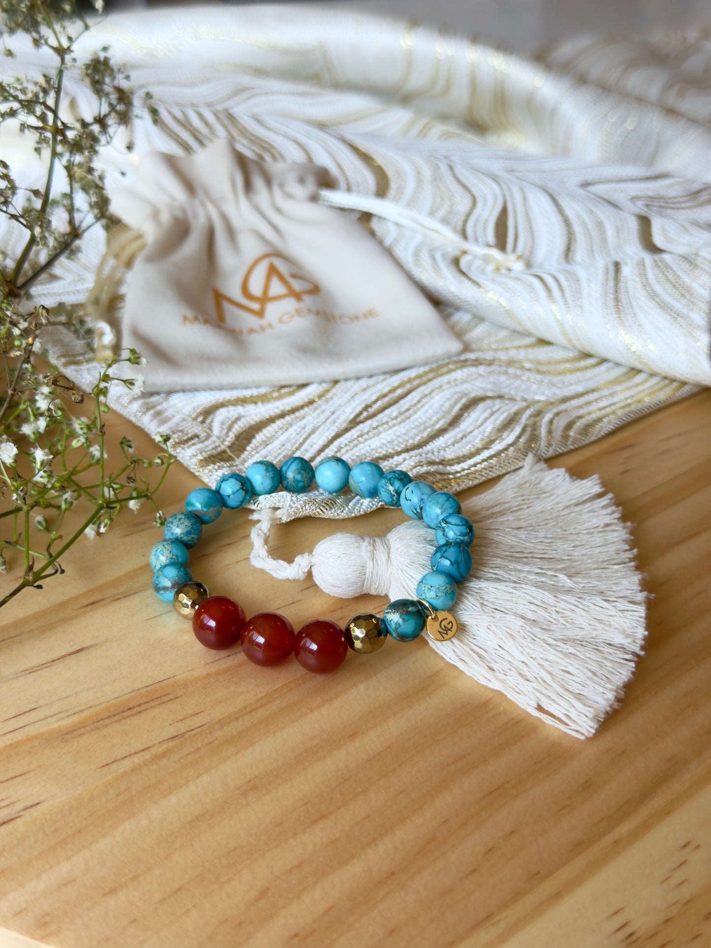Turquoise - Carnelian Bracelet