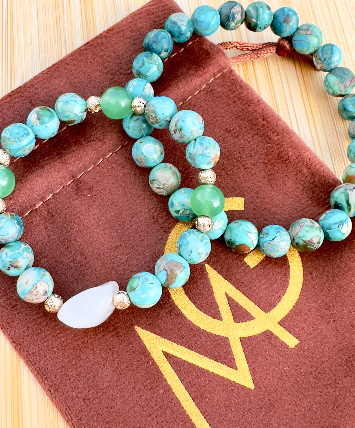 Green Imperial Jasper Man + Woman Bracelets