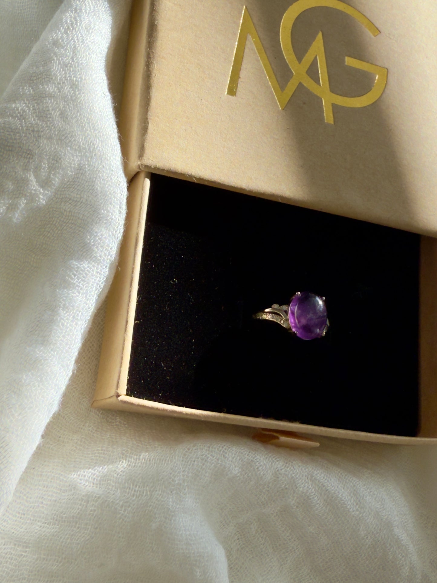 **Sold Out** Woman's Design Amethyst Ring Stirling Silver