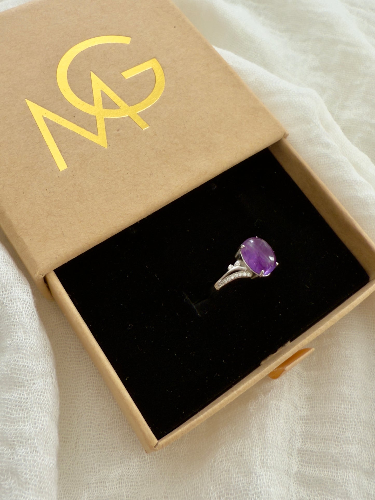 **Sold Out** Woman's Design Amethyst Ring Stirling Silver