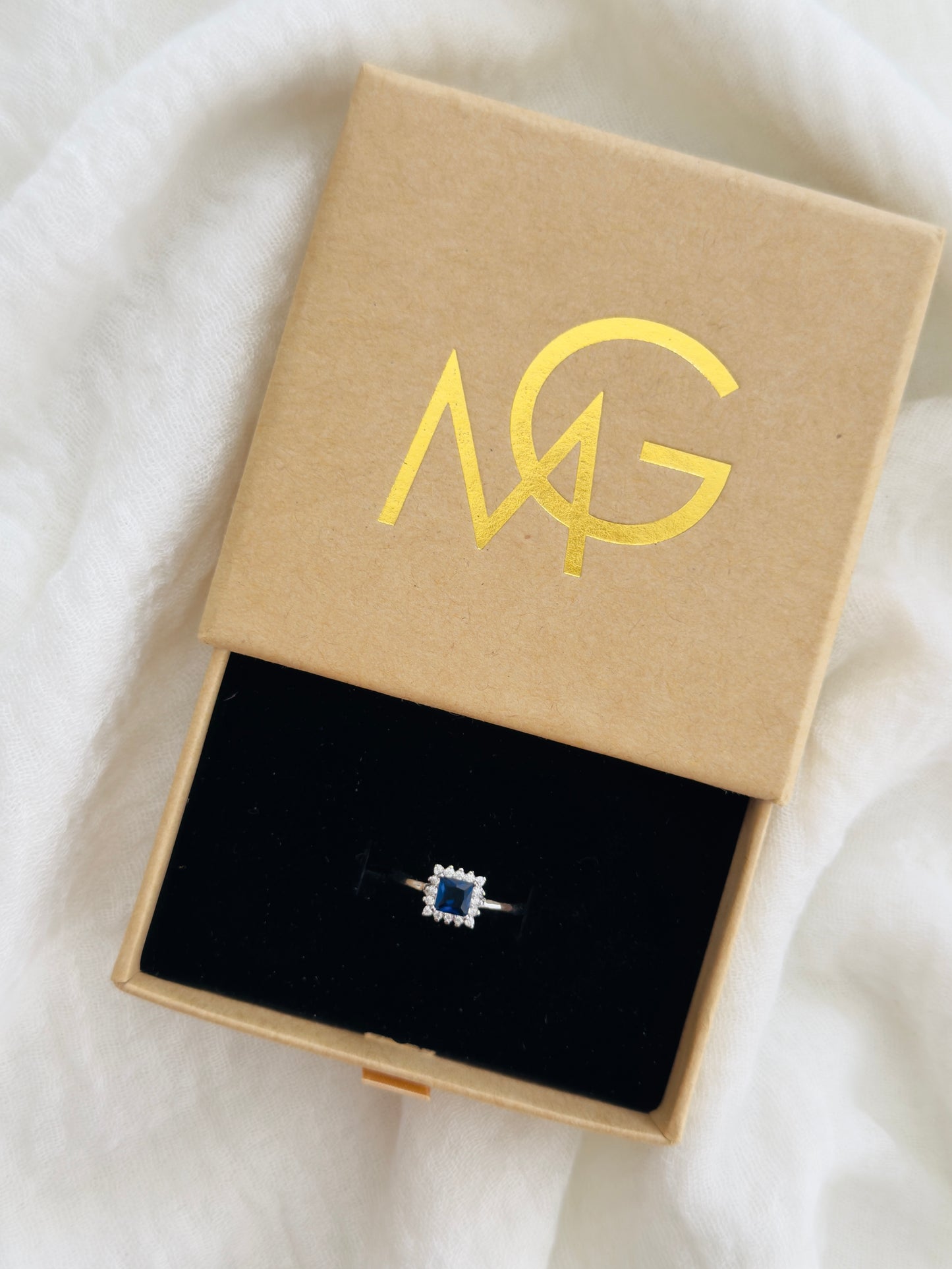 **Sold Out** Woman's Design Blue Crystal Ring Stirling Silver and Zircon