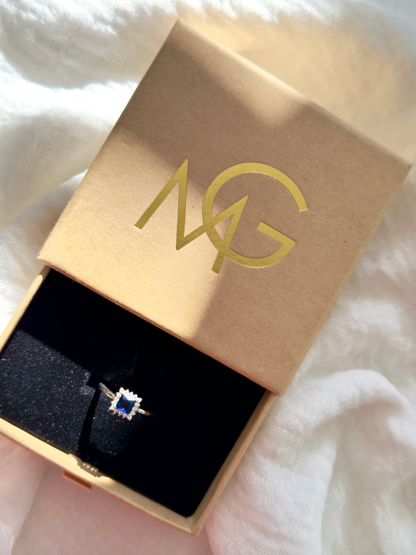 **Sold Out** Woman's Design Blue Crystal Ring Stirling Silver and Zircon