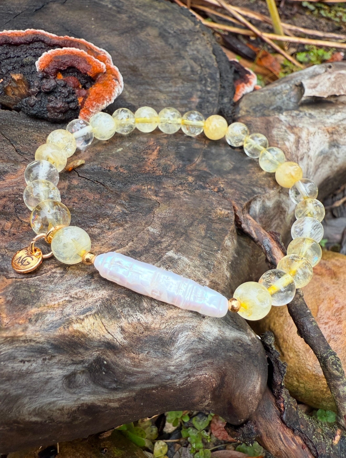 *The New Design Of 2025* Citrine-Freshwater Pearl Bracelet