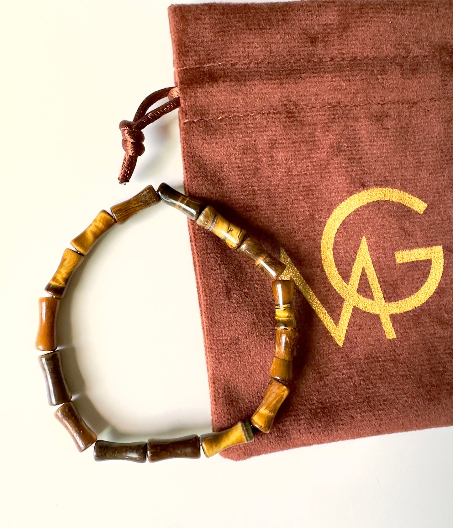 Cylinder-Shaped Tiger Eye Men's Bracelet
