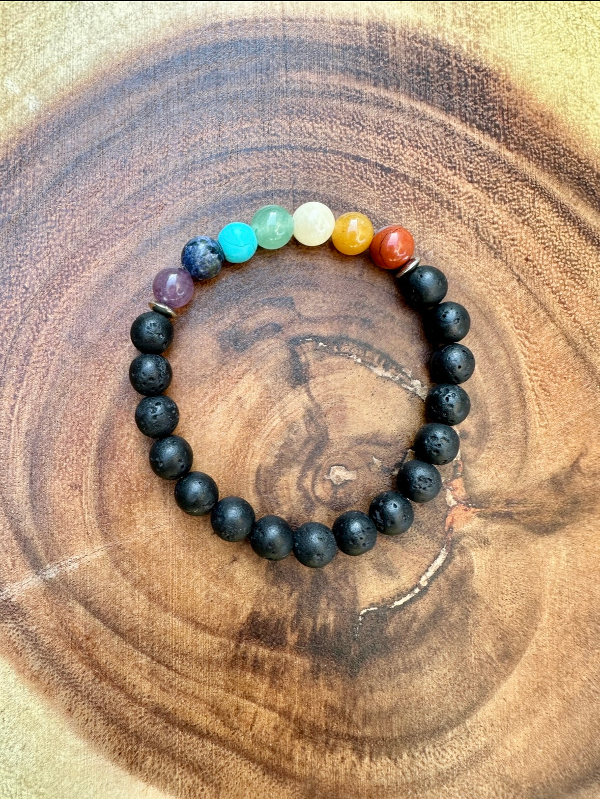 Lava Stone-Chakra Men's Bracelet