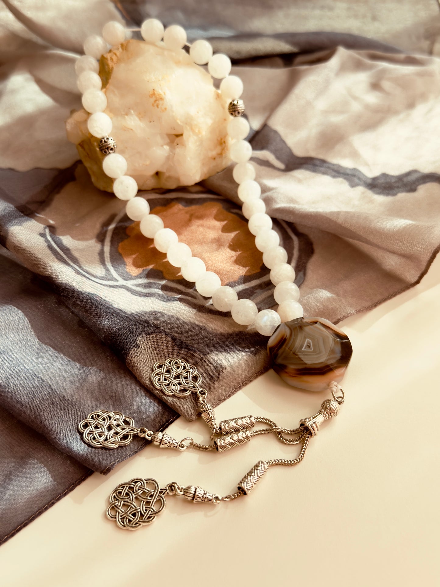 Moonstone - Unique Agate Misbaha