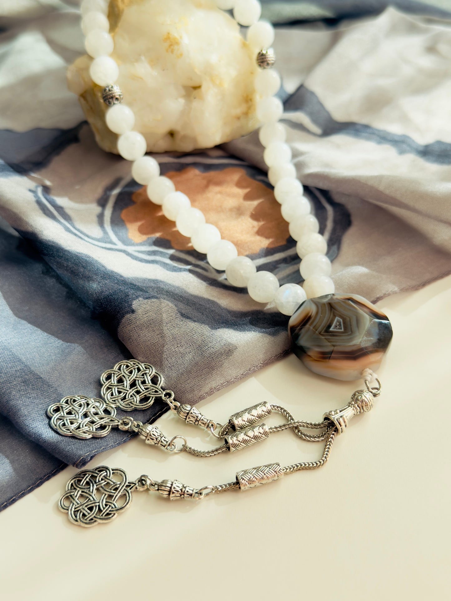 Moonstone - Unique Agate Misbaha