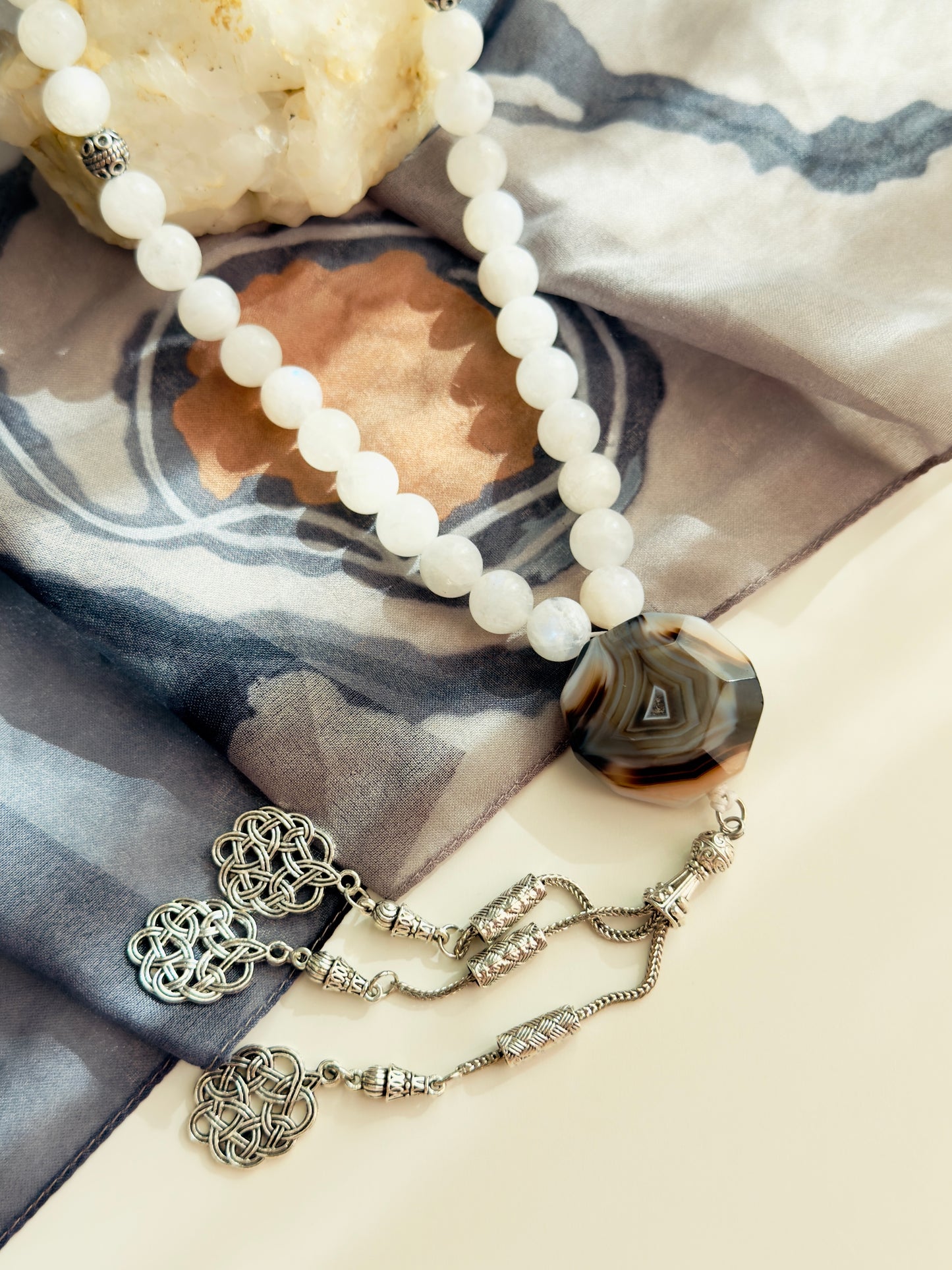 Moonstone - Unique Agate Misbaha