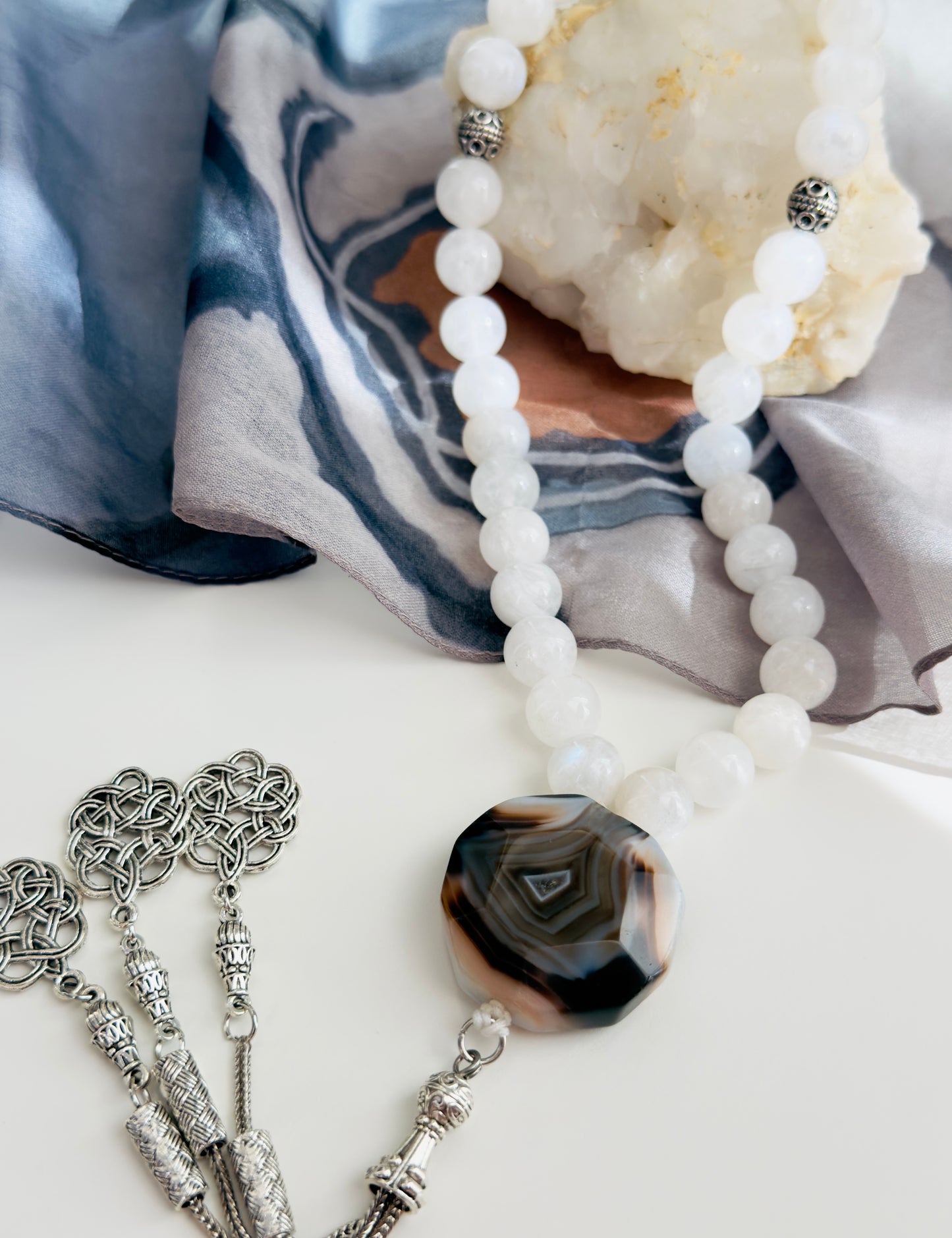 Moonstone - Unique Agate Misbaha
