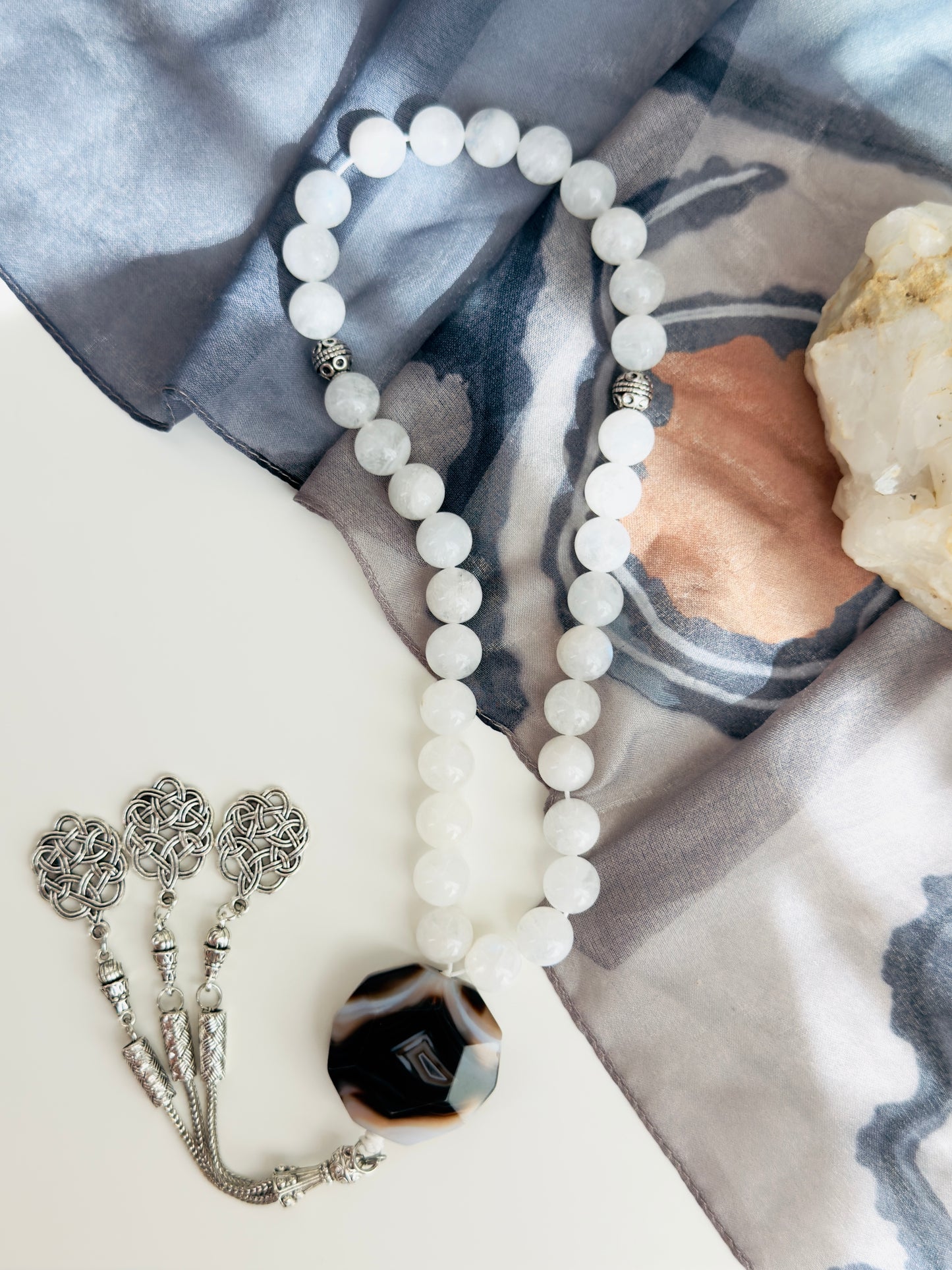 Moonstone - Unique Agate Misbaha