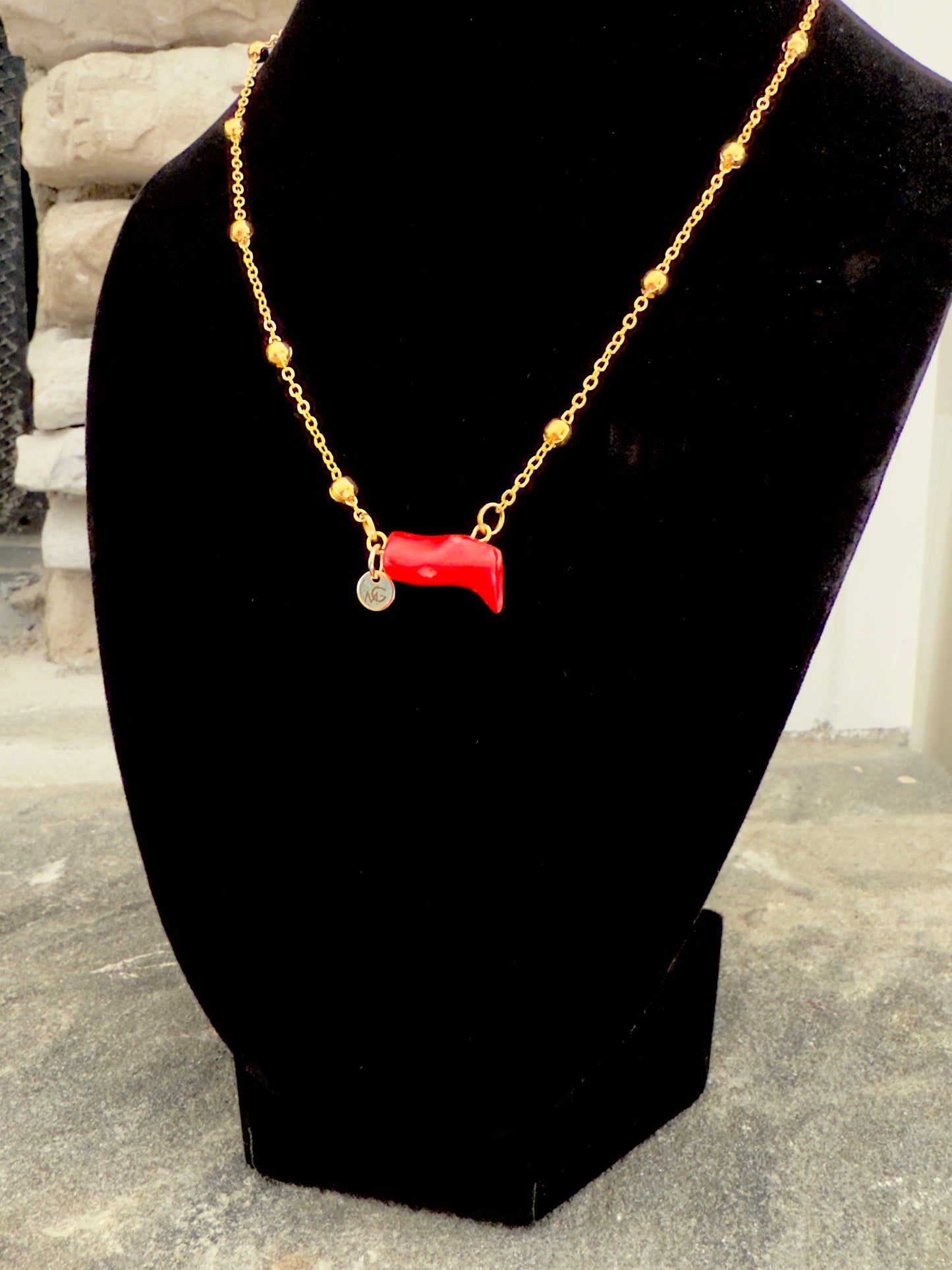 Plated Gold 18K Coral Necklace