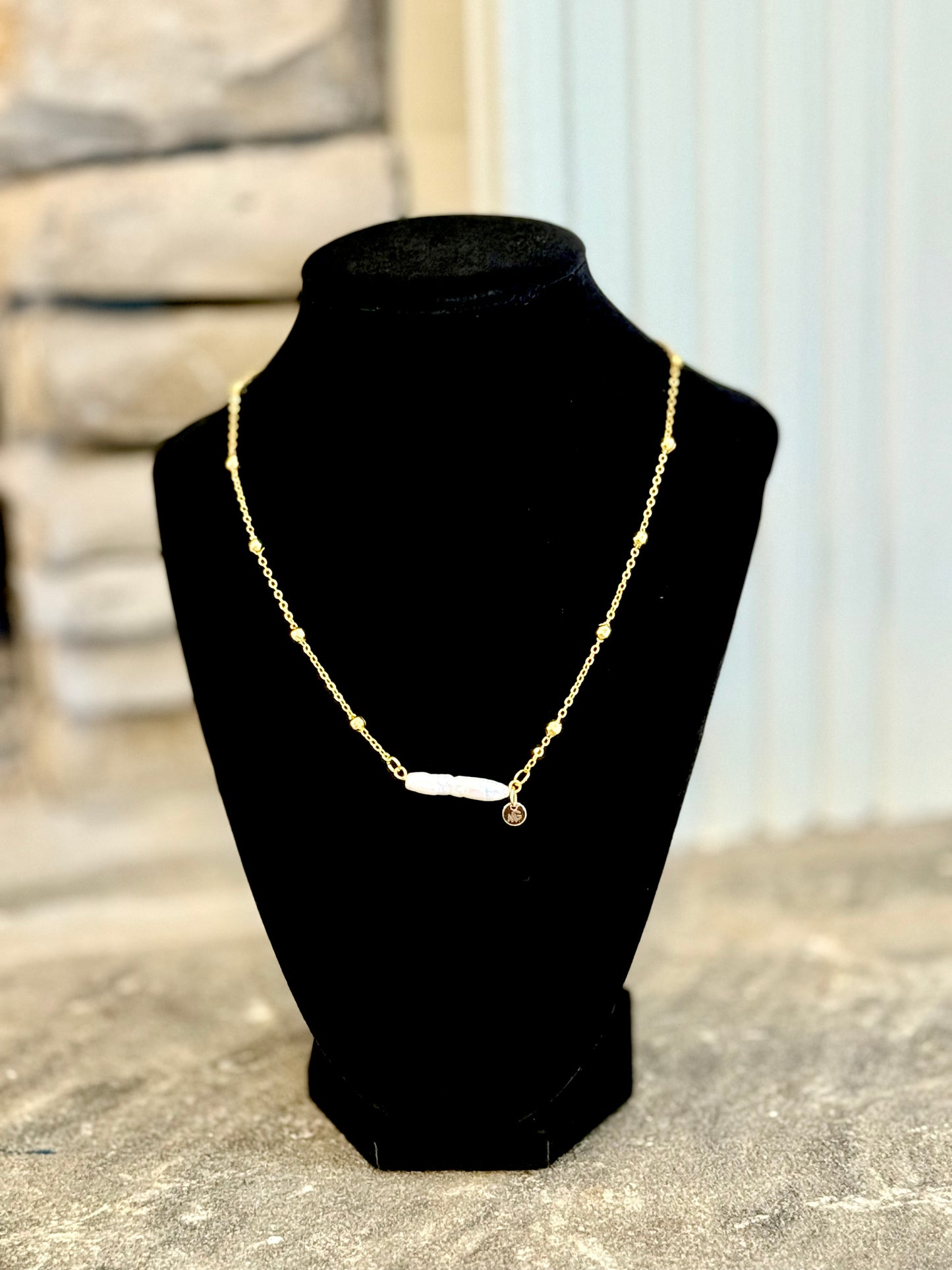 Plated Gold 18K Long Natural Freshwater Pearl Necklace