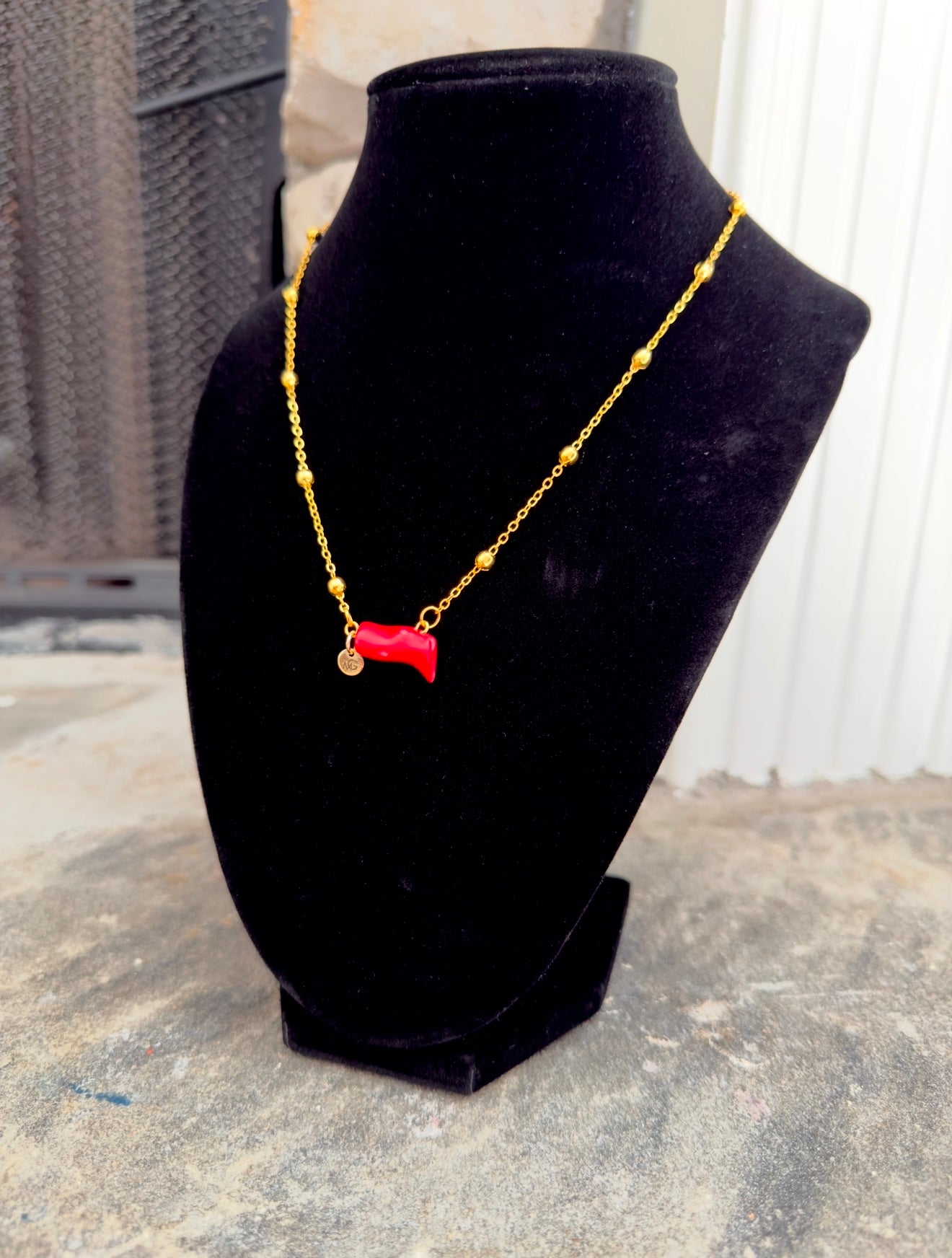 Plated Gold 18K Coral Necklace