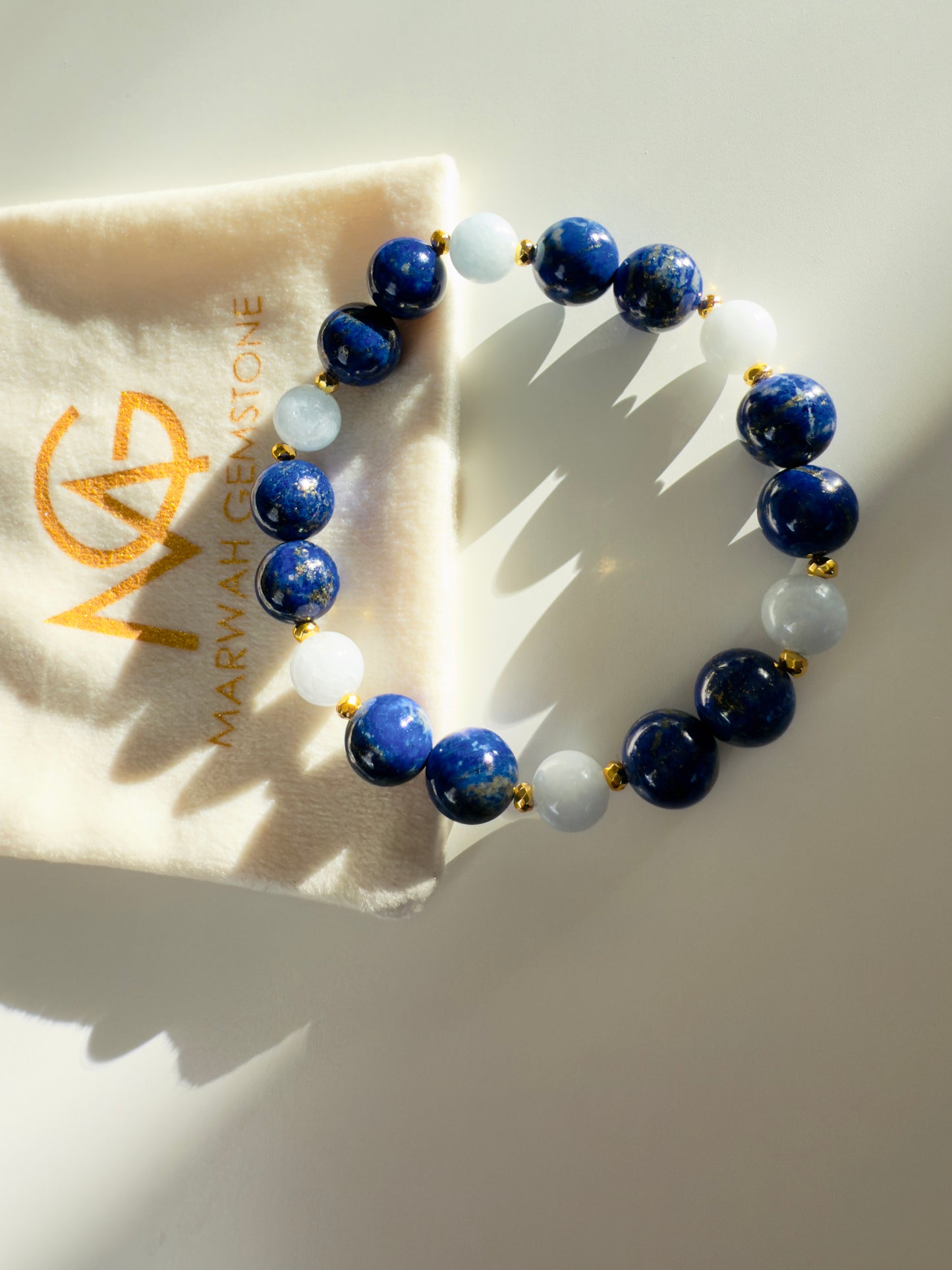 Lapis Lazuli - Aquamarine Bracelet With Hematite Spacers