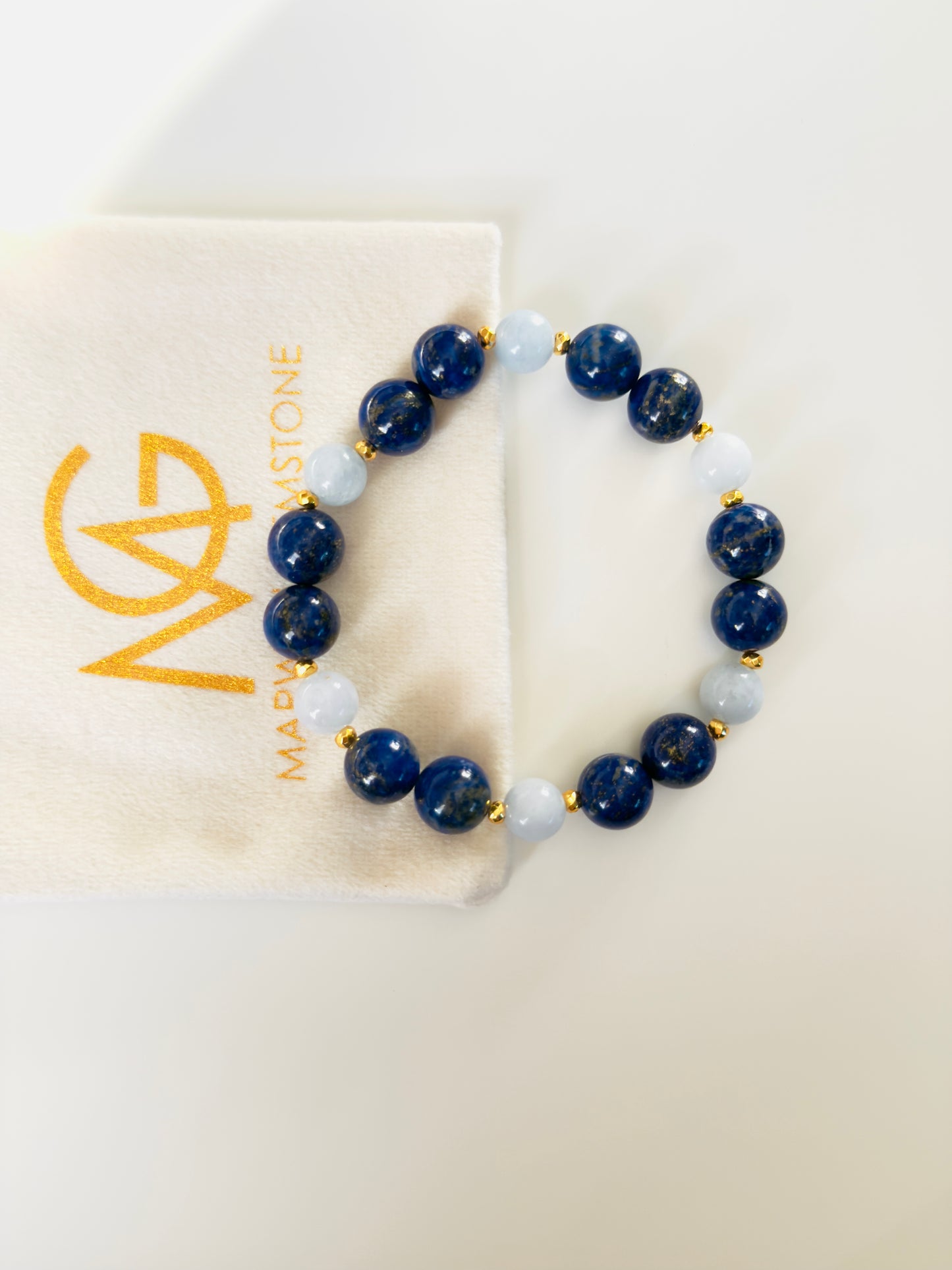 Lapis Lazuli - Aquamarine Bracelet With Hematite Spacers