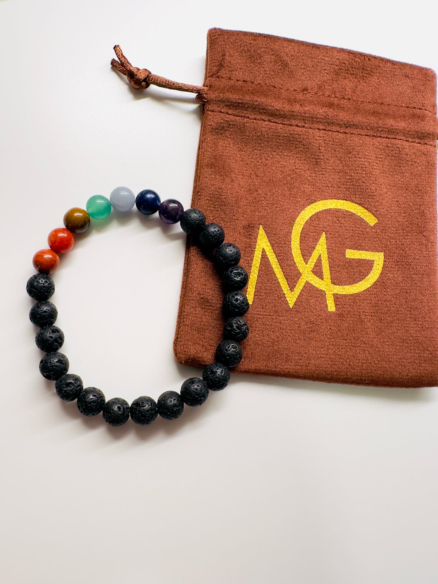 Chakra-Lava Bracelet Without Spacers