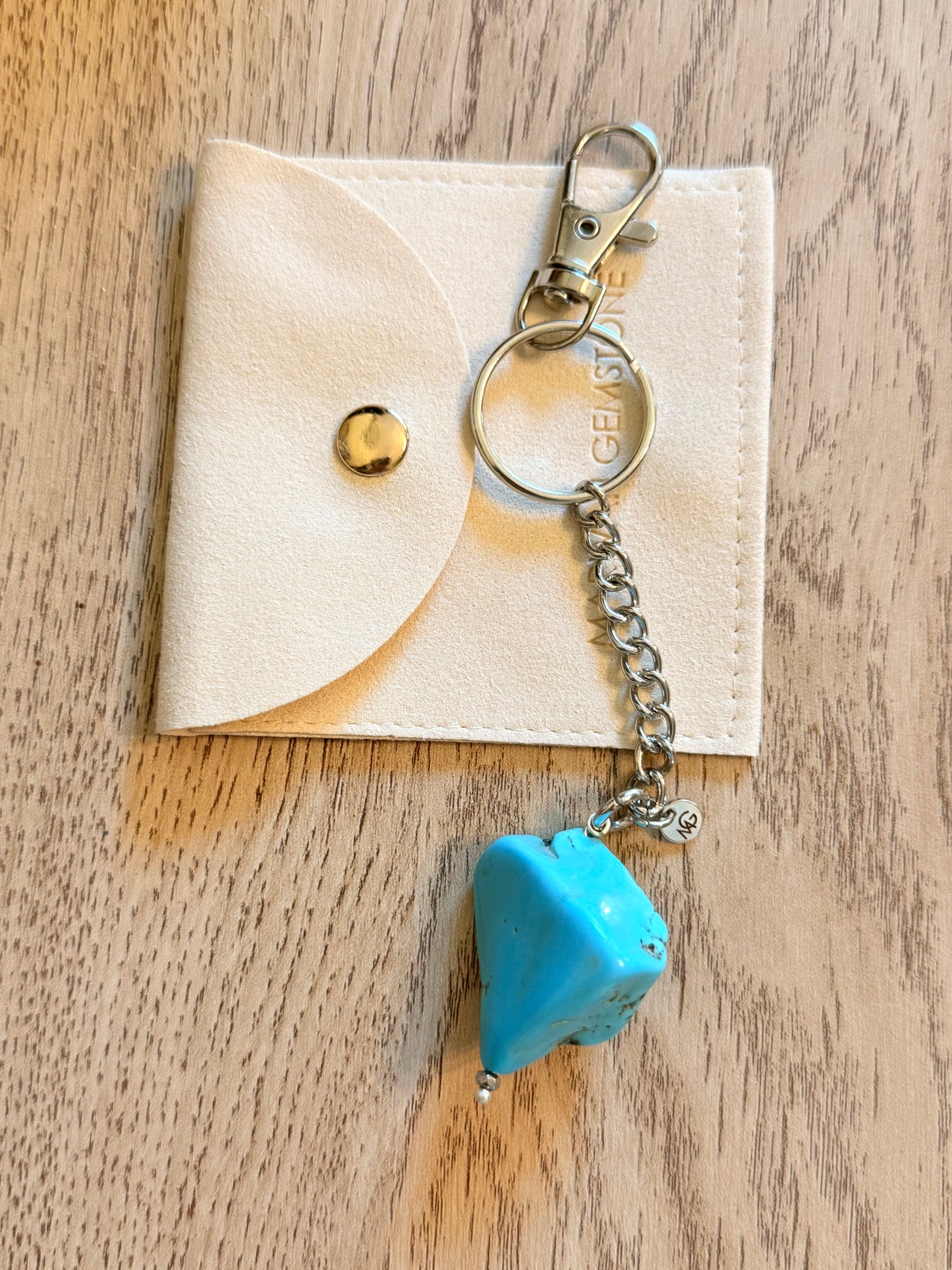Raw Turquoise Keychain
