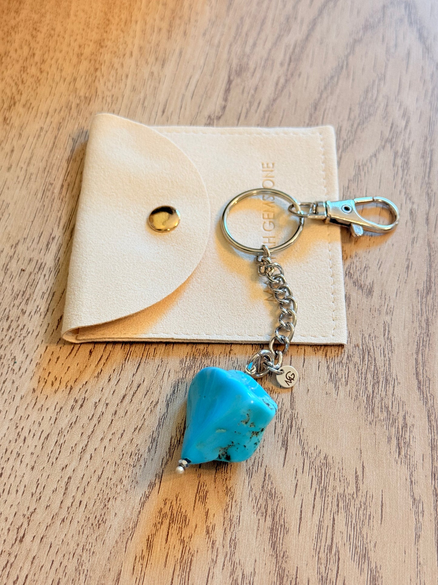Raw Turquoise Keychain