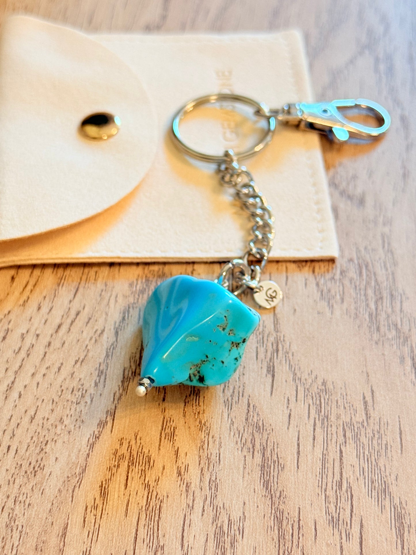 Raw Turquoise Keychain