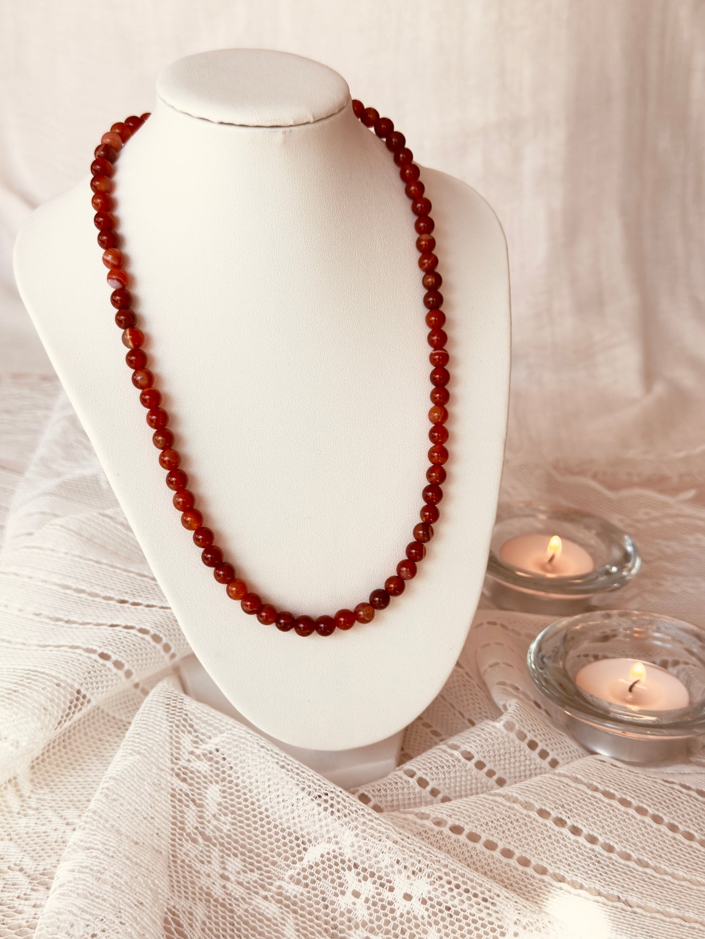 Red Agate Necklace 16"