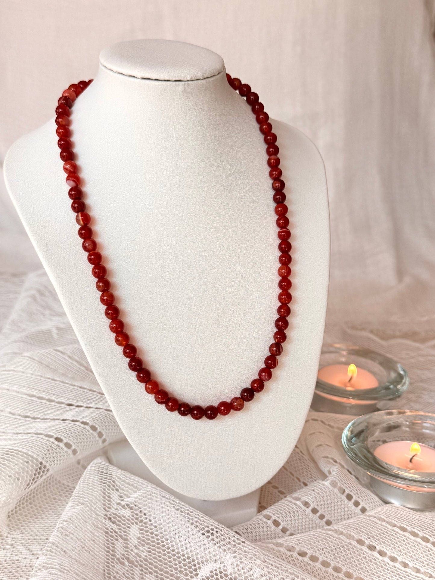 Red Agate Necklace 16"