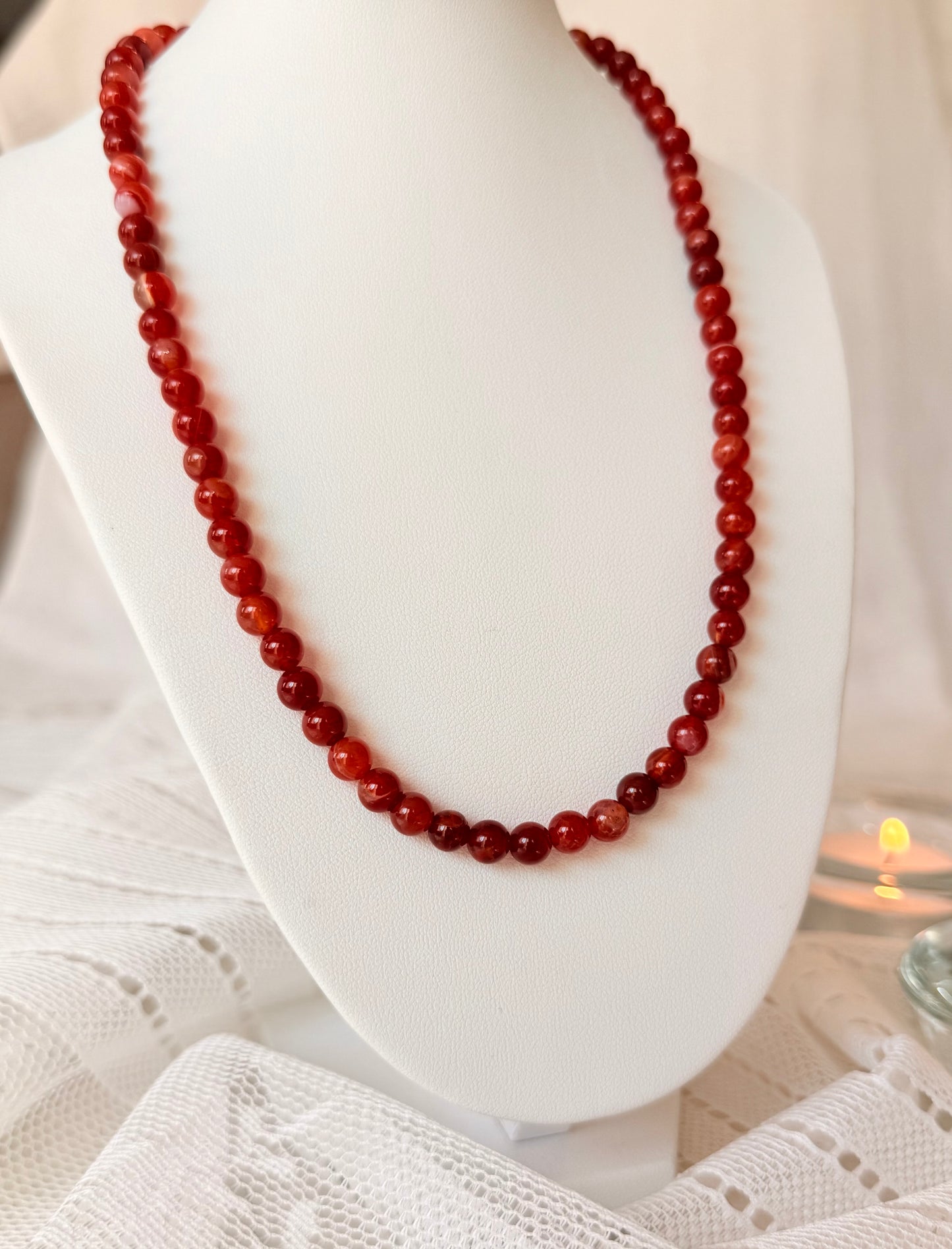 Red Agate Necklace 16"