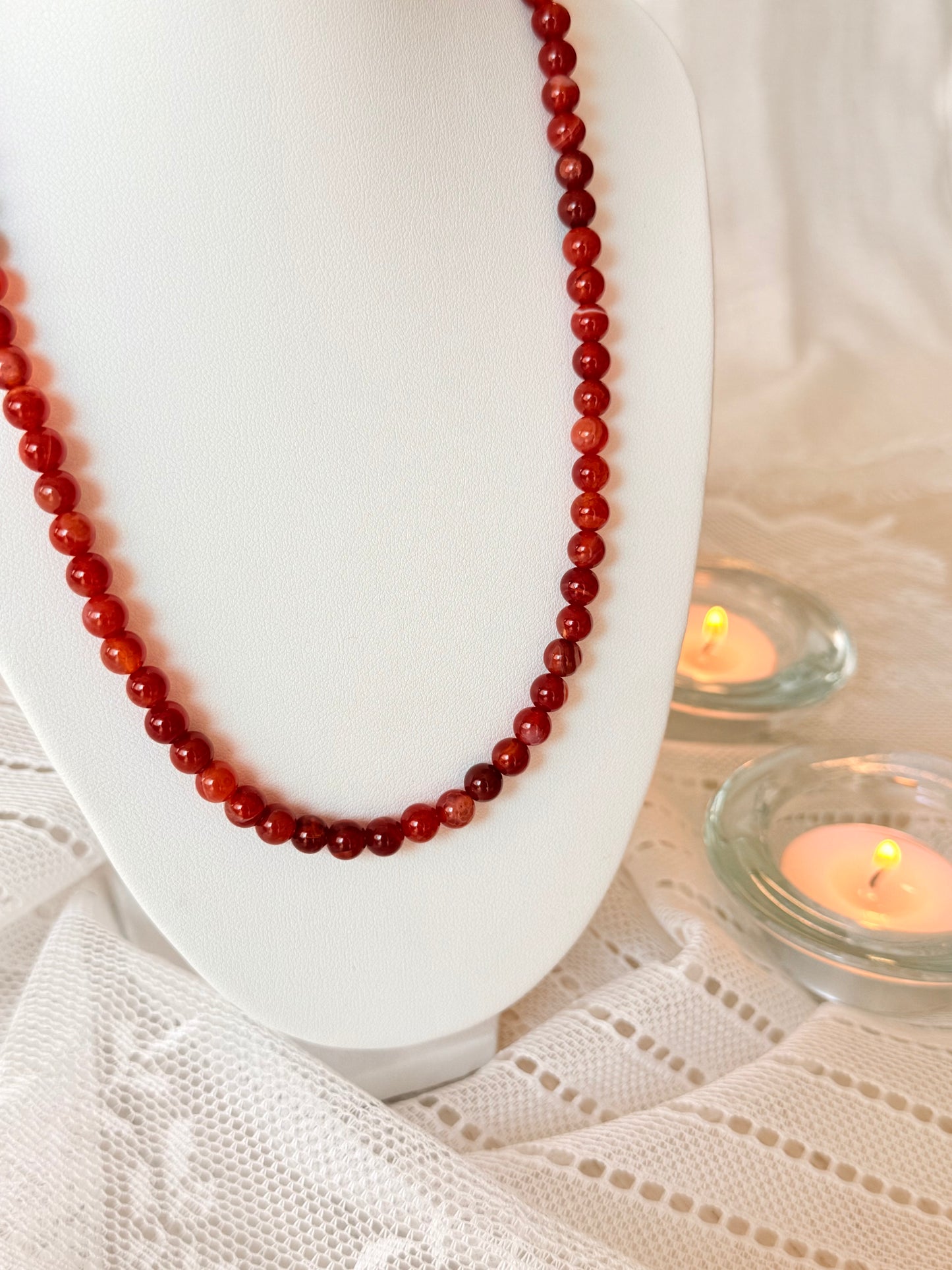 Red Agate Necklace 16"