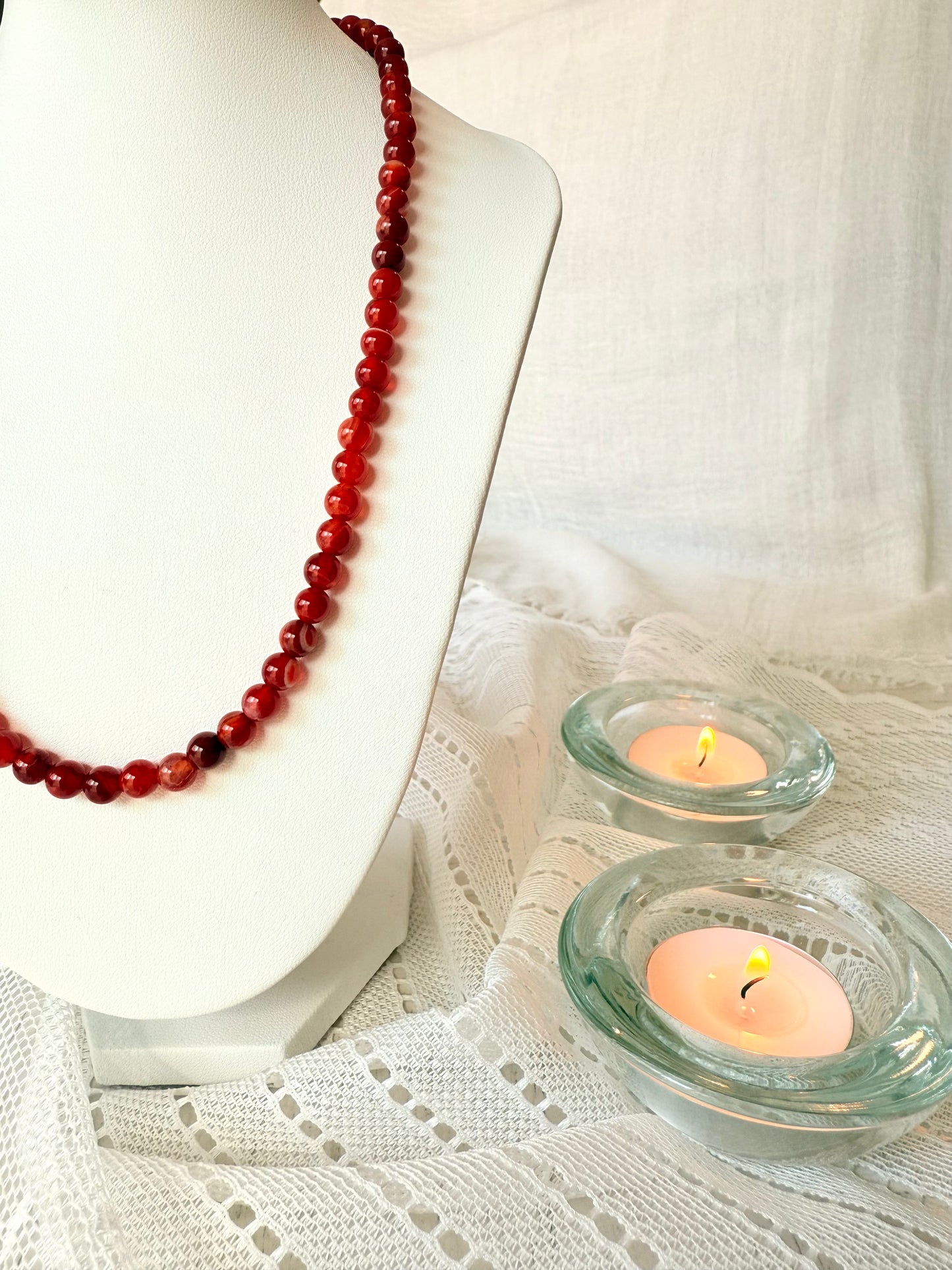 Red Agate Necklace 16"