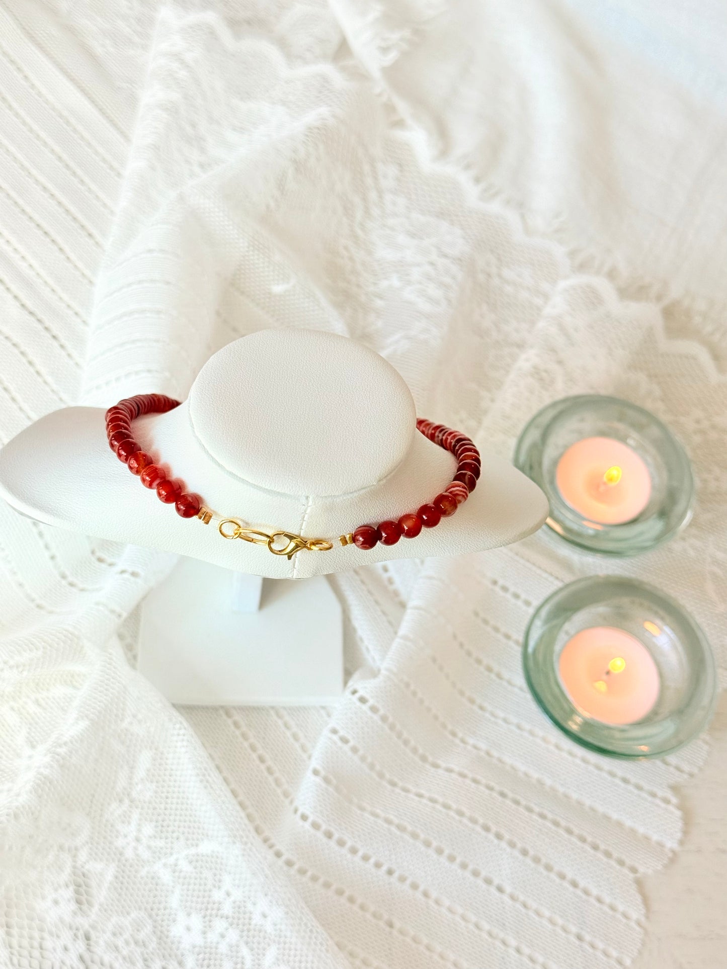 Red Agate Necklace 16"