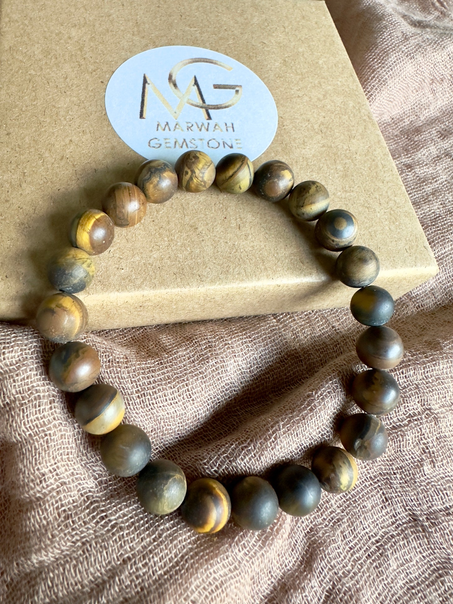 Matted Tiger Eye-Black Agate
