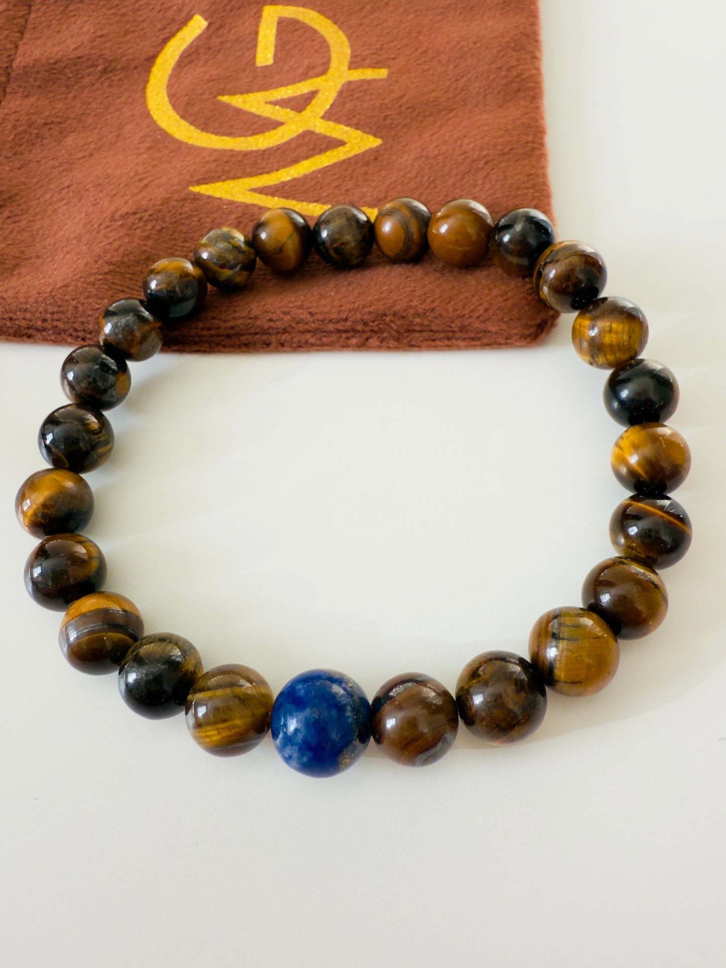 Tiger Eye And Lapis lazuli Bracelet of Men's Design