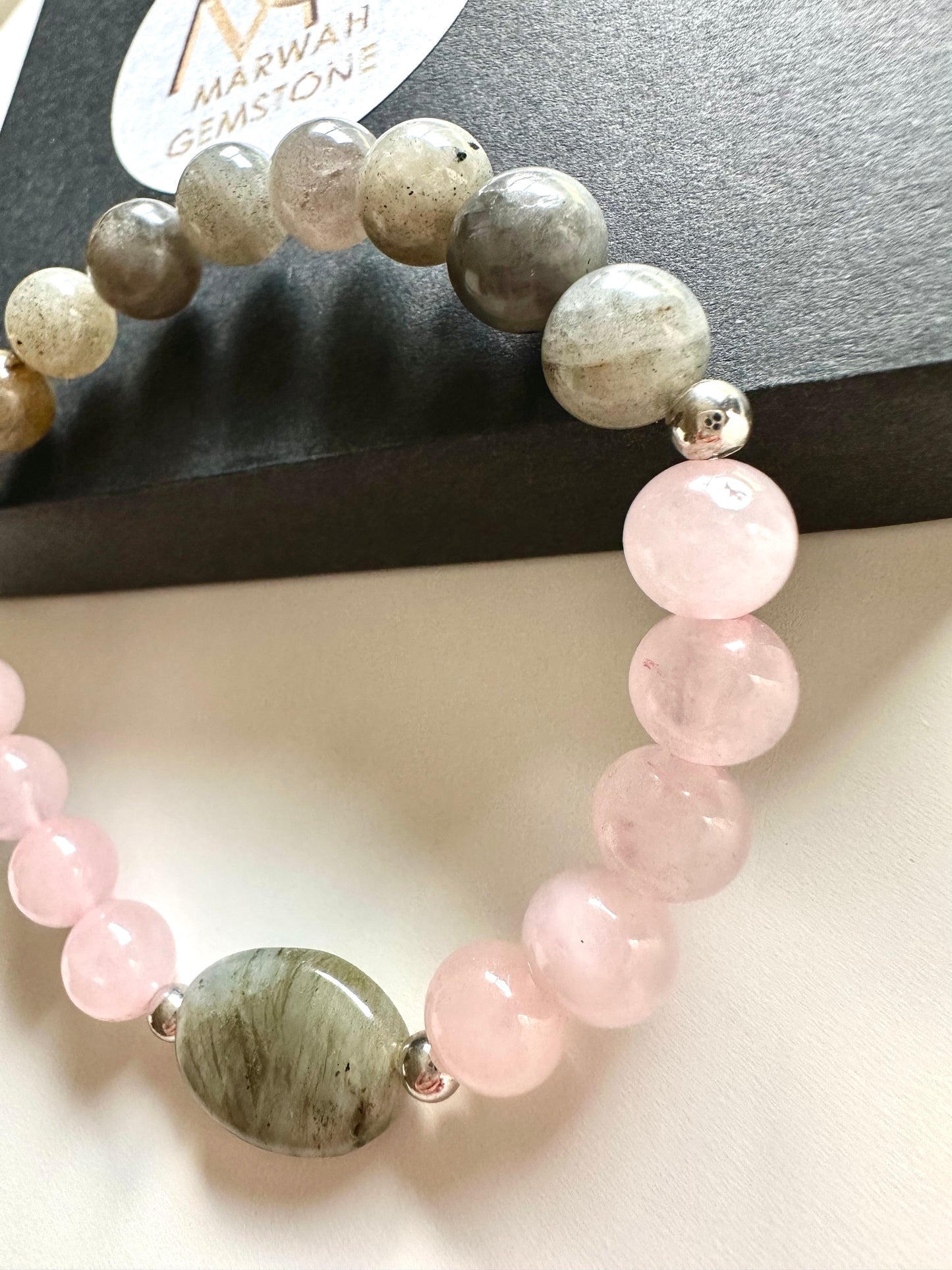 Labradorite - Rose Quartz Bracelet