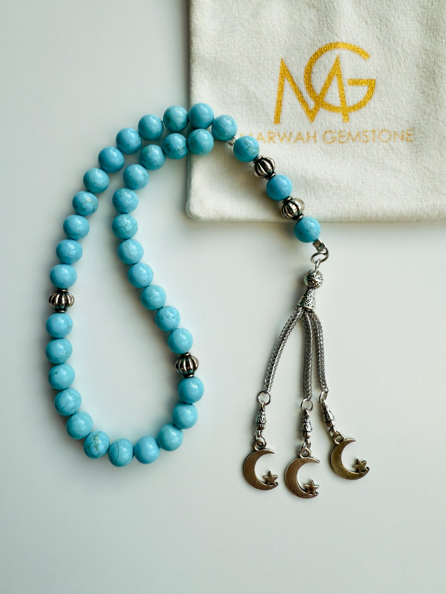Turquoise 33-Bead Misbaha 8mm Bead Size