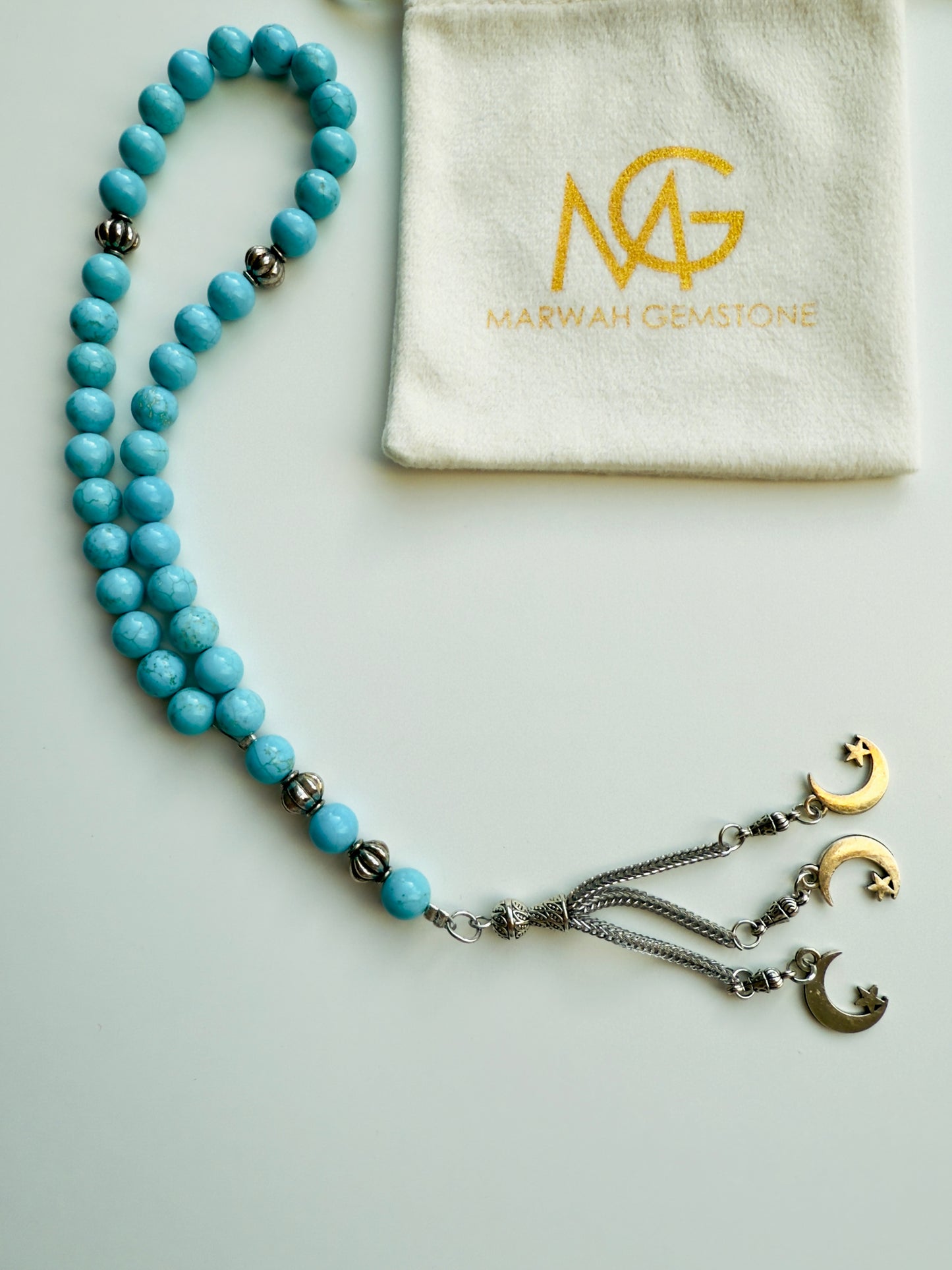 Turquoise 33-Bead Misbaha 8mm Bead Size