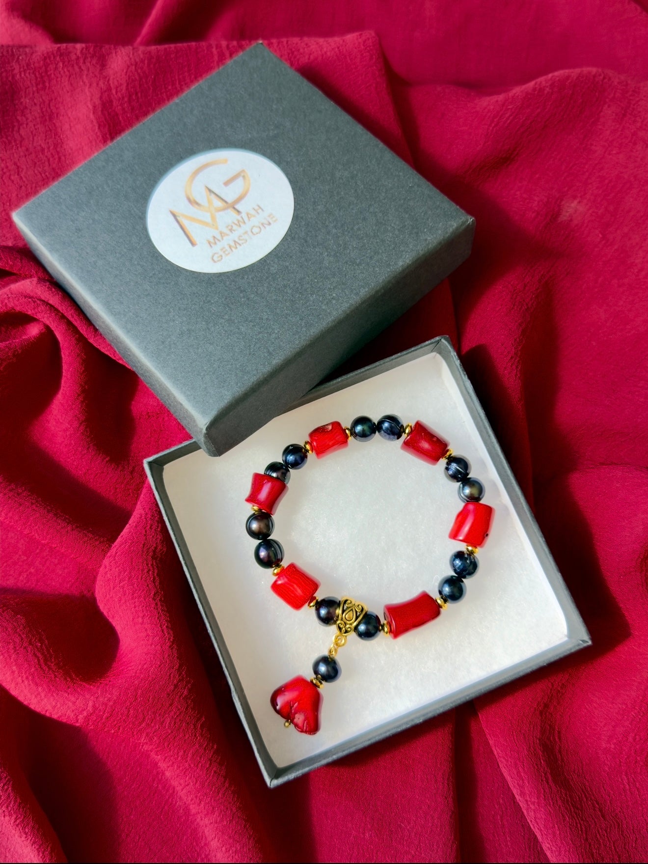 Rare Freshwater Black Pearls - Natural Coral (SOLD OUT)