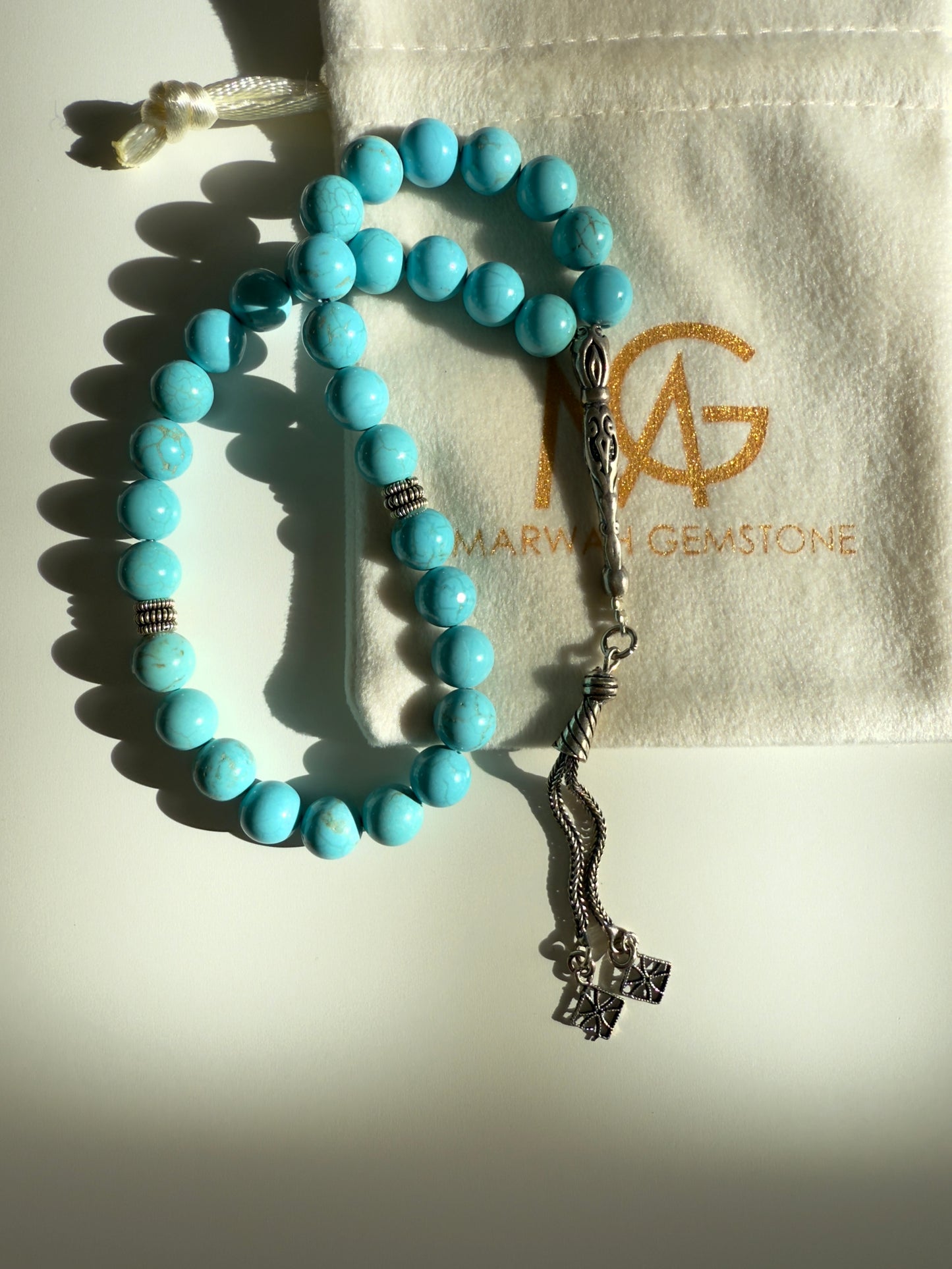 Turquoise 33-Bead Misbaha 8mm Bead Size