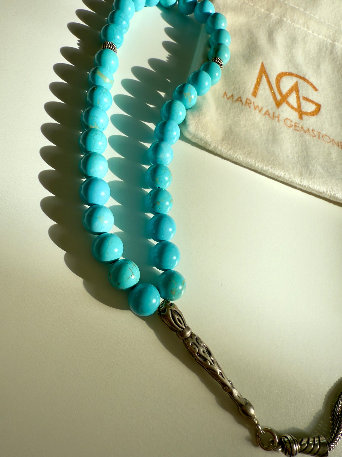 Turquoise 33-Bead Misbaha 8mm Bead Size