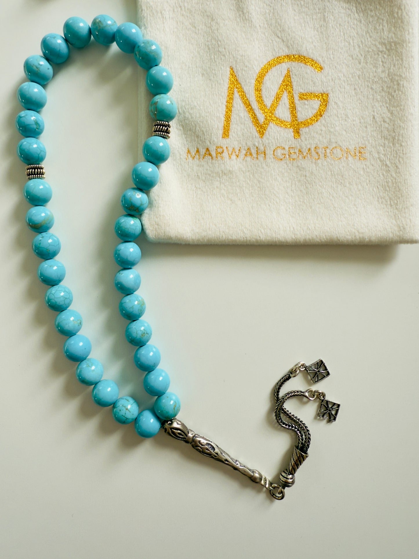 Turquoise 33-Bead Misbaha 8mm Bead Size