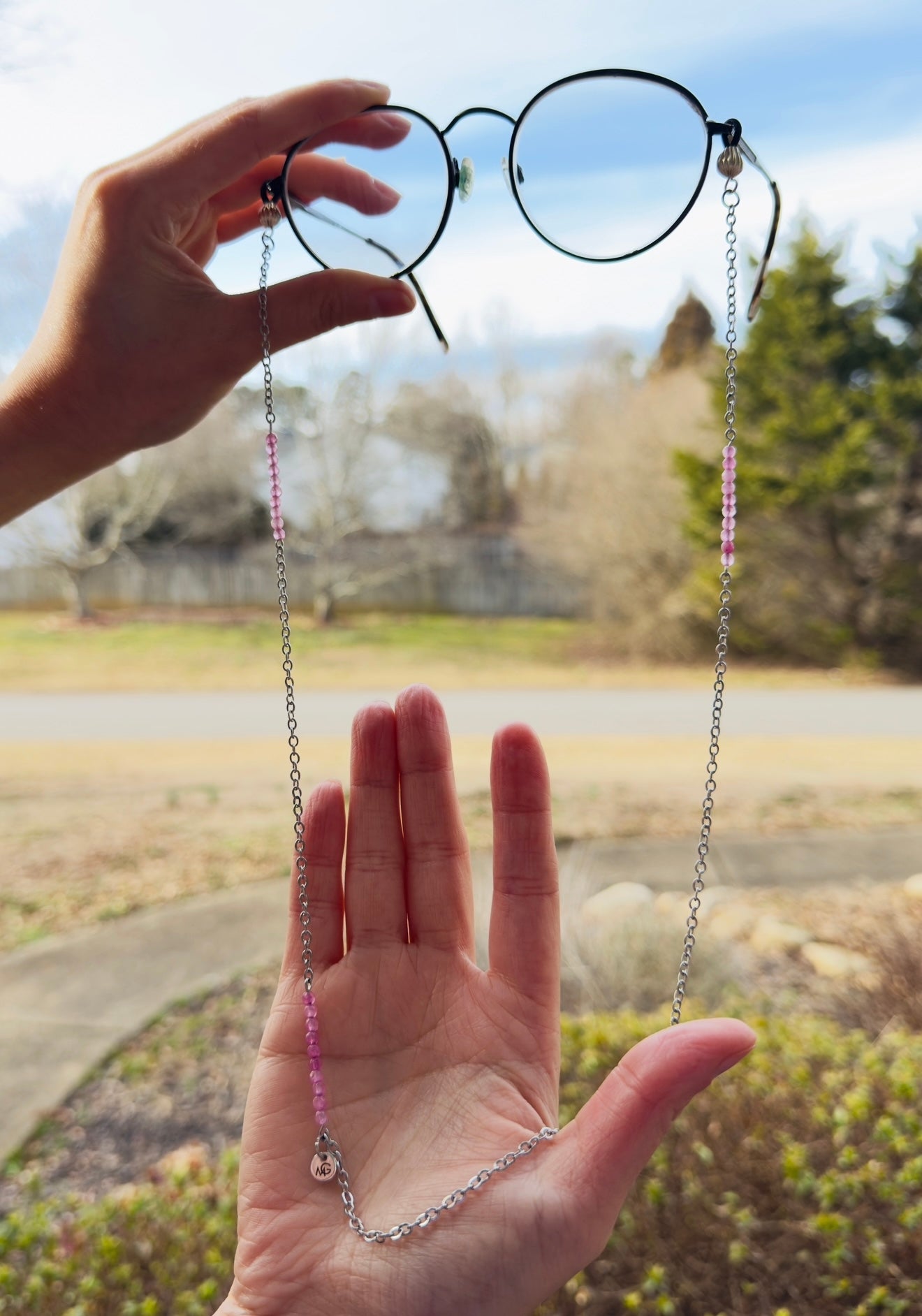 Rose Quartz Eyeglasses Chain