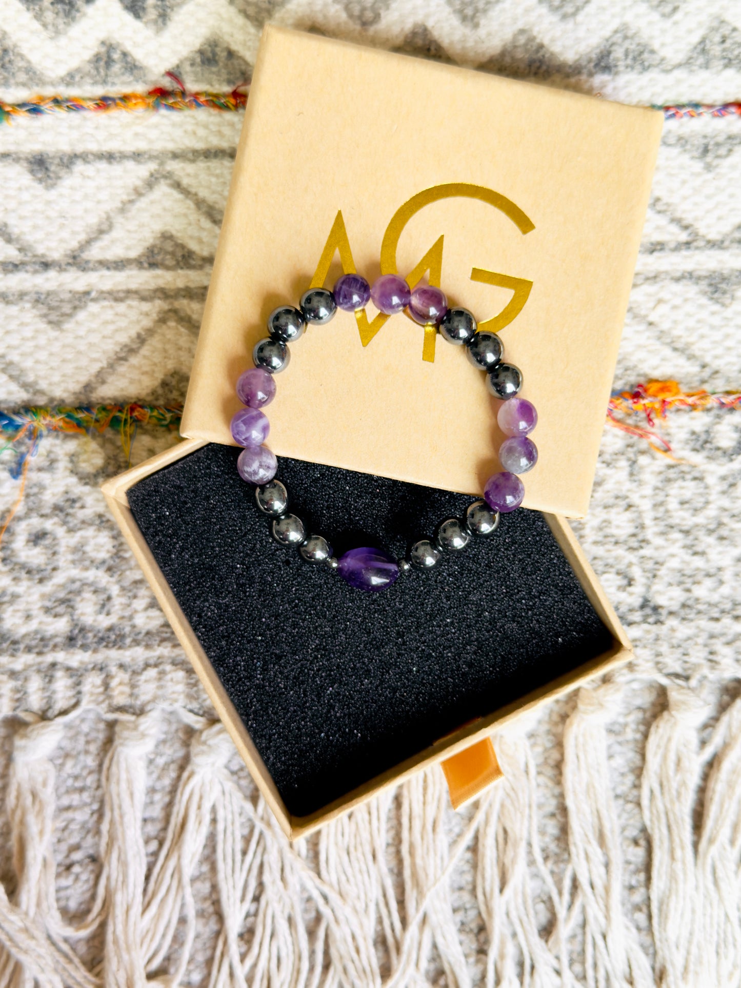 Hematite - Amethyst Bracelet