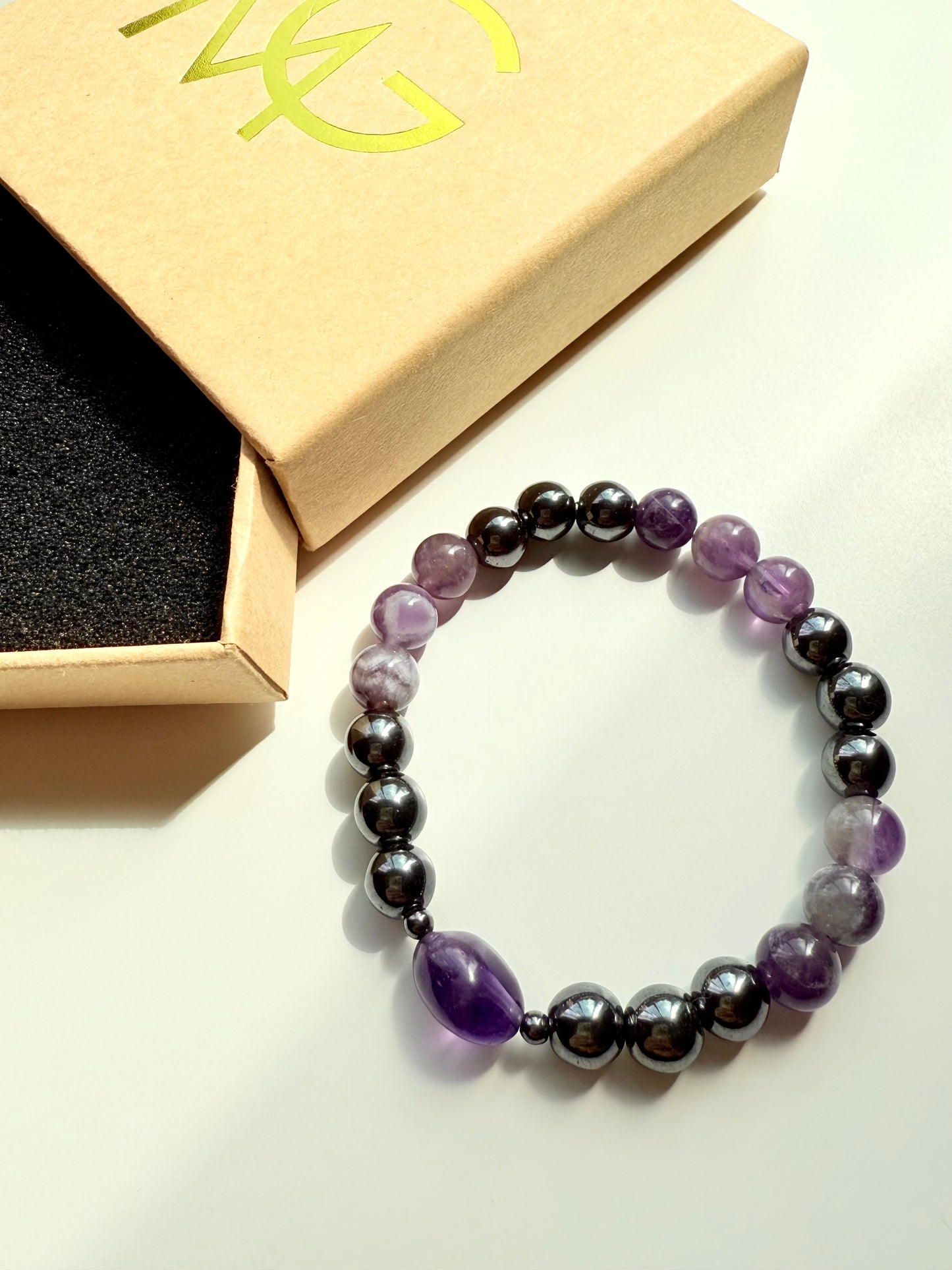 Hematite - Amethyst Bracelet